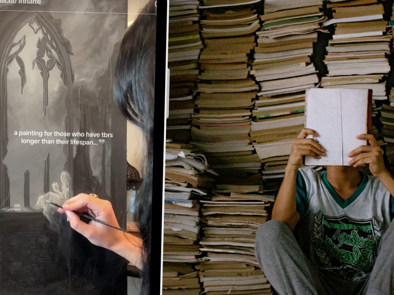„The Reader“, eine Schwarz-Weiß-Zeichnung.
