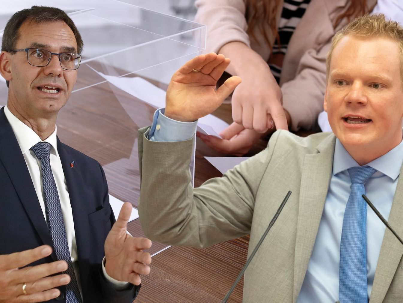 Laut einer aktuellen Umfrage der VN, dürfte es bei der Landtagswahl ein Kopf-an-Kopf-Rennen zwischen der ÖVP und FPÖ geben. Laut einer aktuellen Umfrage der VN, dürfte es bei der Landtagswahl ein Kopf-an-Kopf-Rennen zwischen der ÖVP und FPÖ geben.