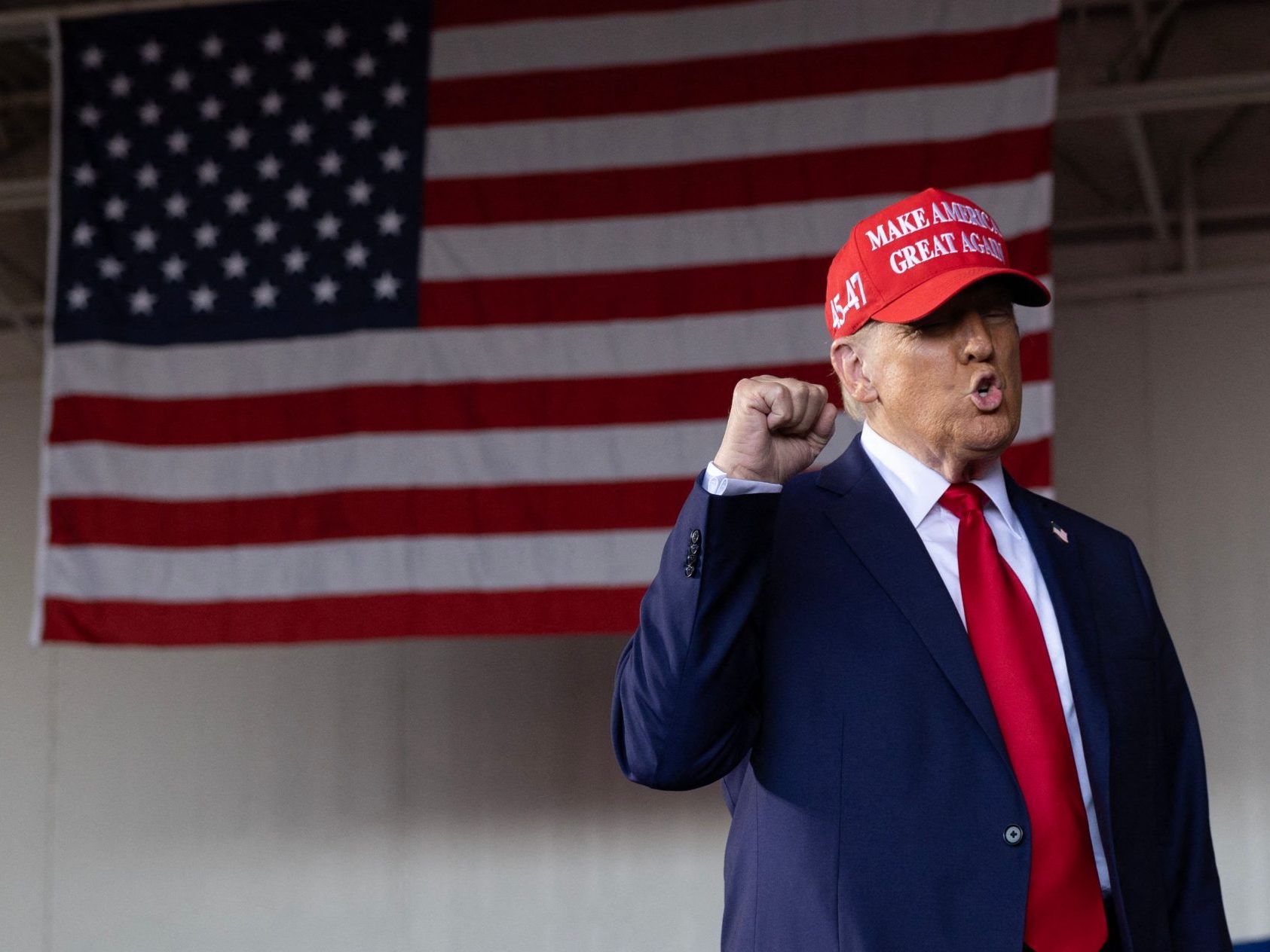 Trump bei einem Wahlkampfauftritt in Wisconsin.