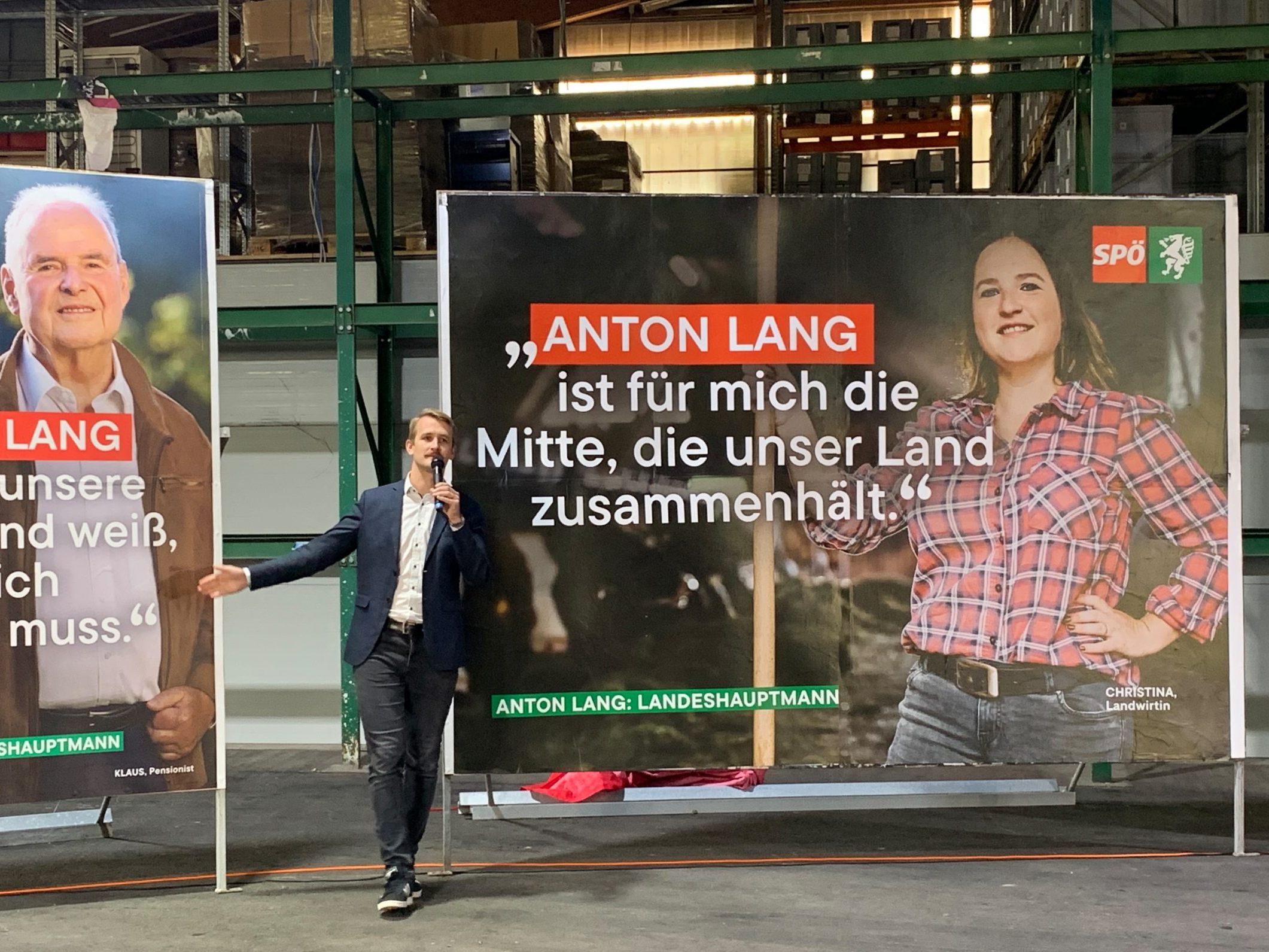 Die Personen auf den SPÖ-Plakaten plädieren für Anton Lang als Landeshauptmann.