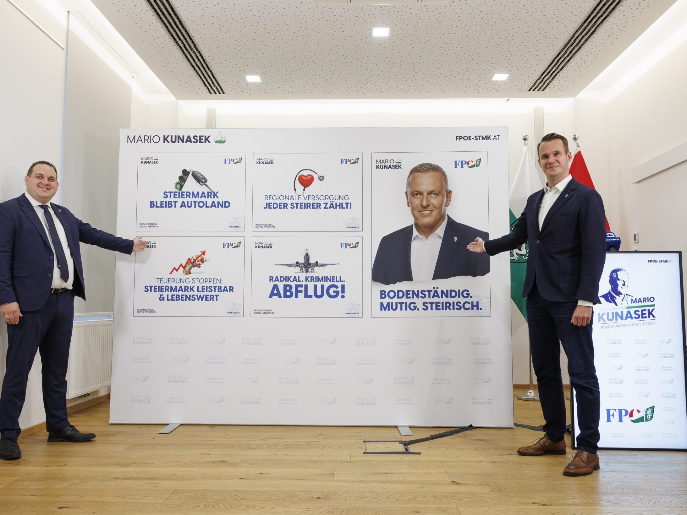 Die steirische FPÖ hat ihre erste Plakatwelle präsentiert.
