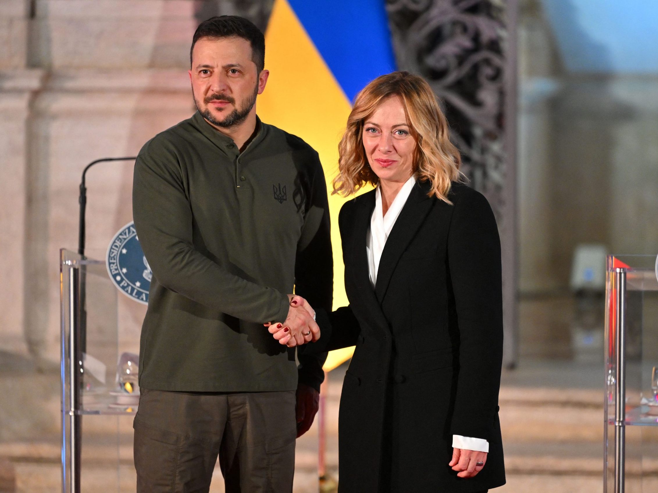 Meloni traf den ukrainischen Präsidenten Selenskyj.