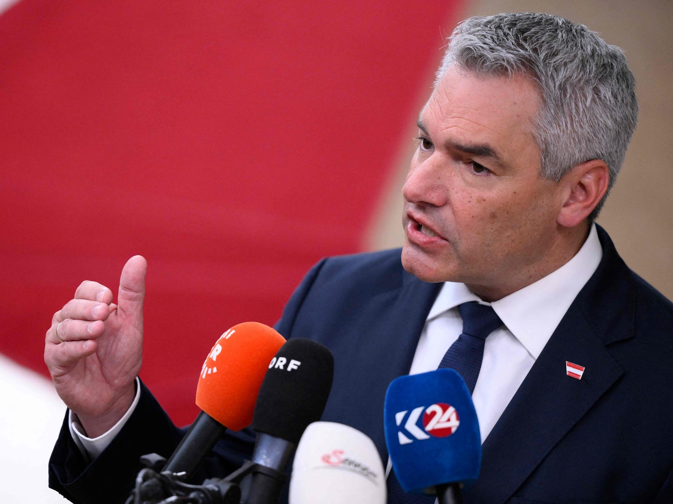 Bundeskanzler Nehammer beim EU-Gipfel am Donnerstag. Bundeskanzler Nehammer beim EU-Gipfel am Donnerstag.