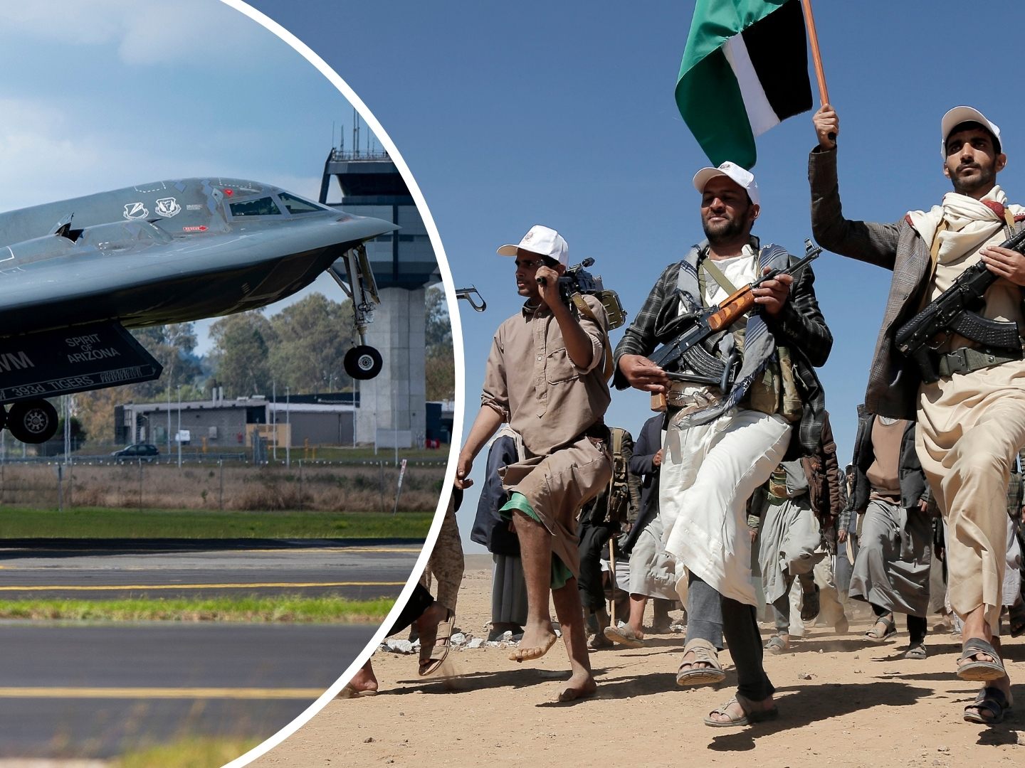 B2-Bomber griffen unterirdische Einrichtungen der Houthis an. B2-Bomber griffen unterirdische Einrichtungen der Houthis an.