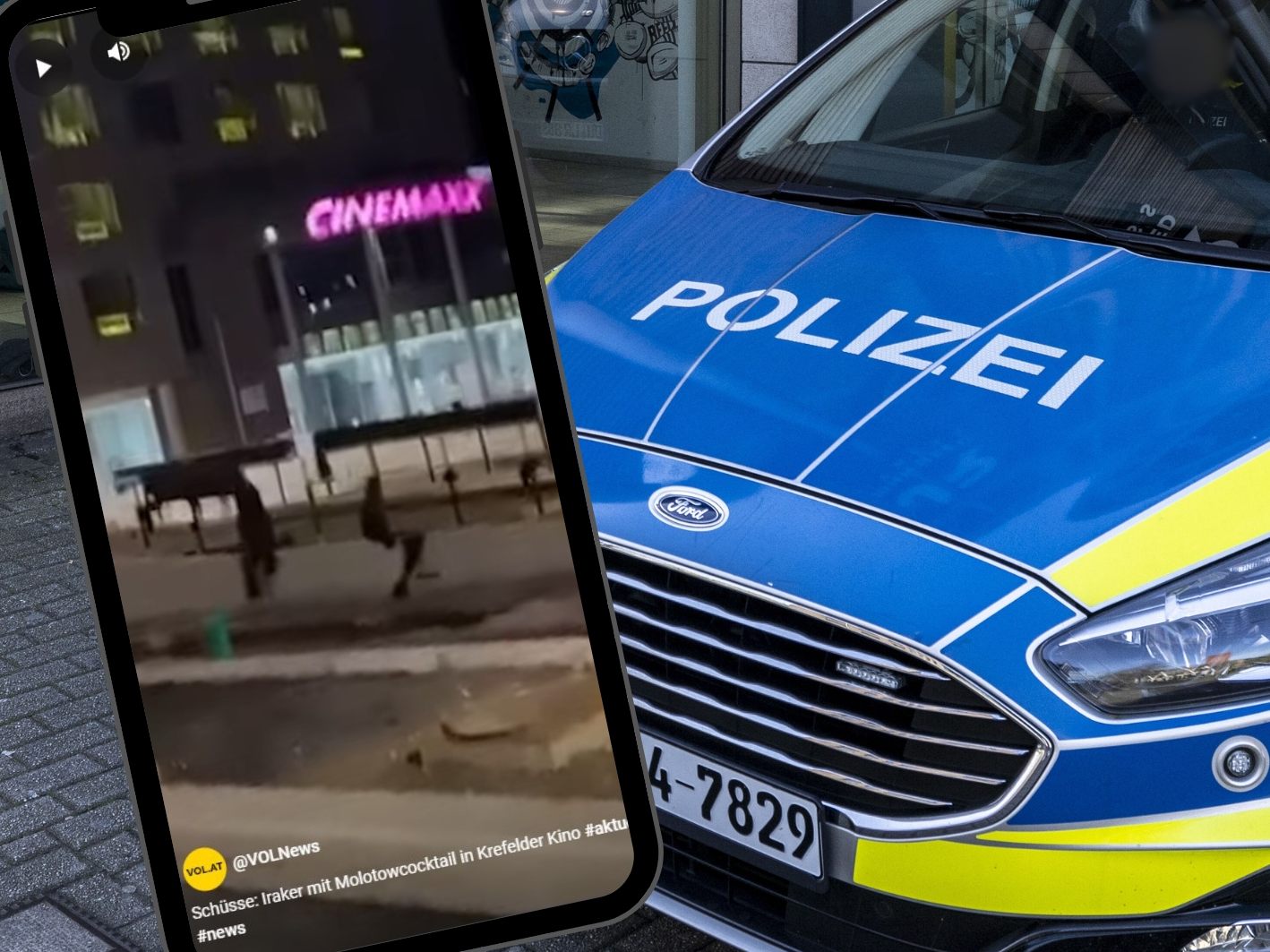 Polizei in Krefeld (Nordrhein-Westfalen) schoss einen mutmaßlichen Brandstifter vor einem Kino nieder. (Polizei-SymbolbIld) Polizei in Krefeld (Nordrhein-Westfalen) schoss einen mutmaßlichen Brandstifter vor einem Kino nieder. (Polizei-SymbolbIld)
