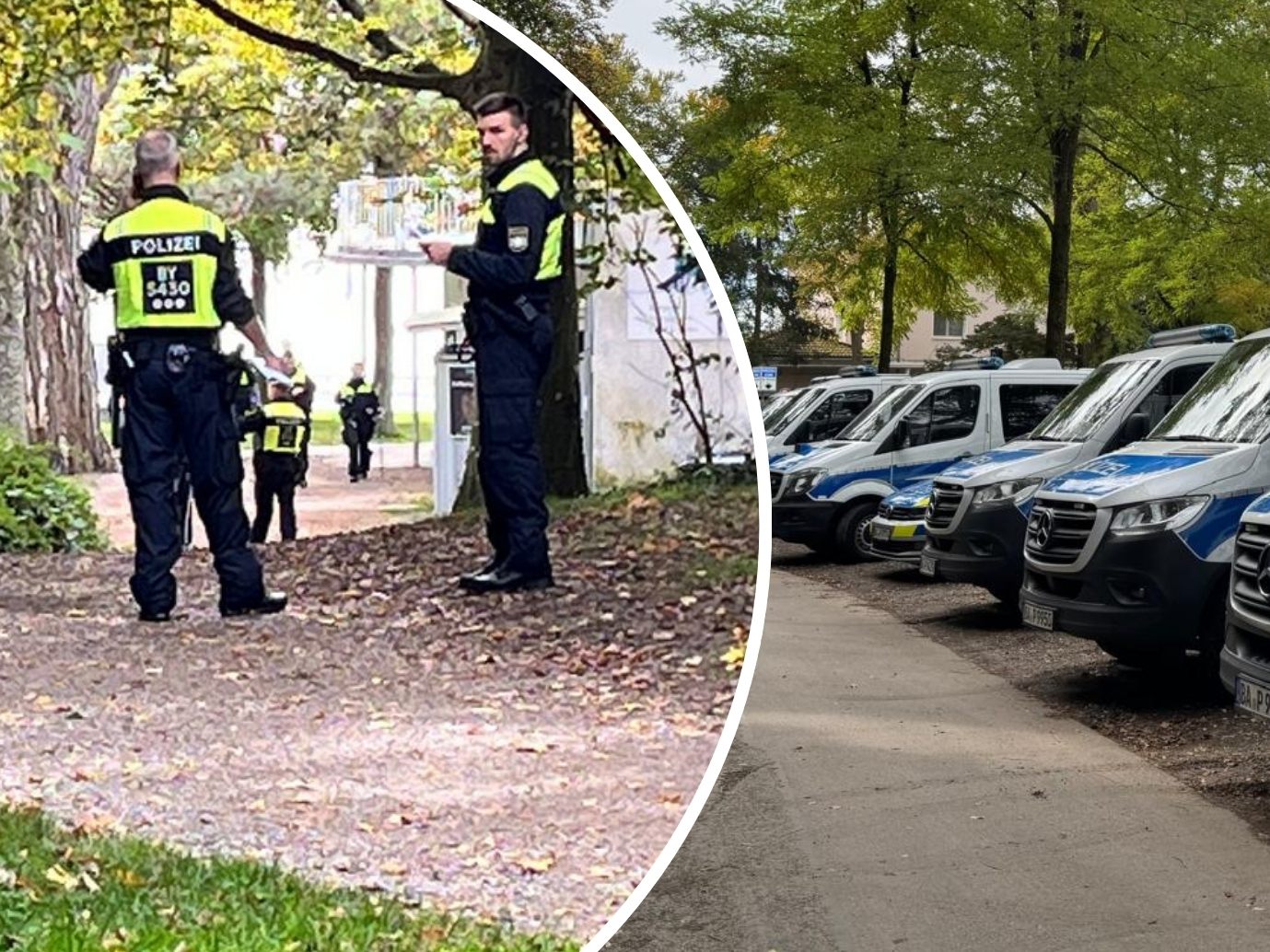 Großaufgebot der Polizei im Lindenhofpark in Lindau. Großaufgebot der Polizei im Lindenhofpark in Lindau.