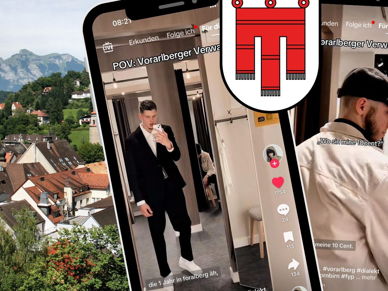 Im TikTok-Video zeigt ein junger Vorarlberger humorvoll verschiedene Begrüßungen und Styles vor dem Spiegel. Im TikTok-Video zeigt ein junger Vorarlberger humorvoll verschiedene Begrüßungen und Styles vor dem Spiegel.
