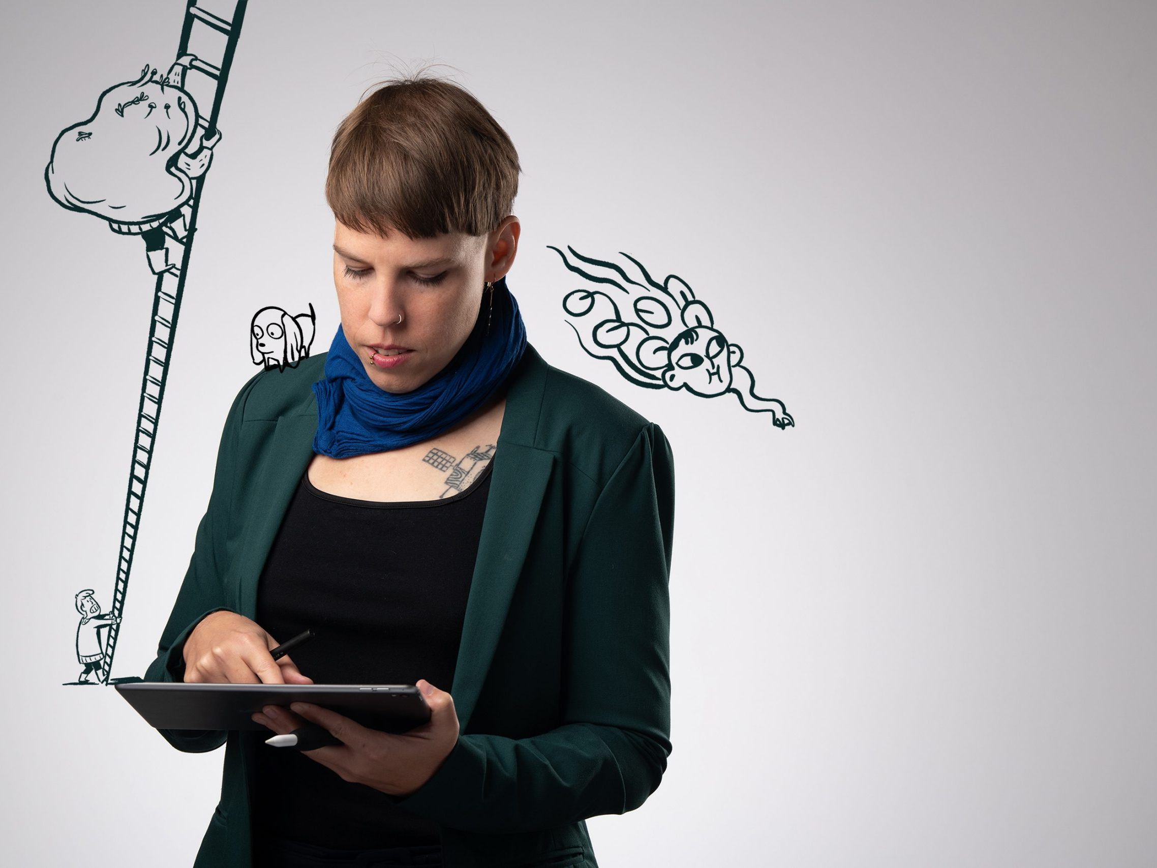 "Artist in Residence" Rina Jost öffnet am 18. Oktober ihr Studio in der Stickerei für die Öffentlichkeit. "Artist in Residence" Rina Jost öffnet am 18. Oktober ihr Studio in der Stickerei für die Öffentlichkeit.