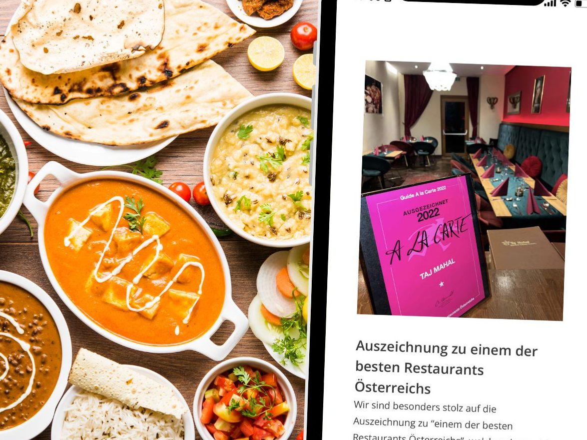 Das Taj Mahal bietet ein breites Angebot an authentischen orientalischen Speisen.