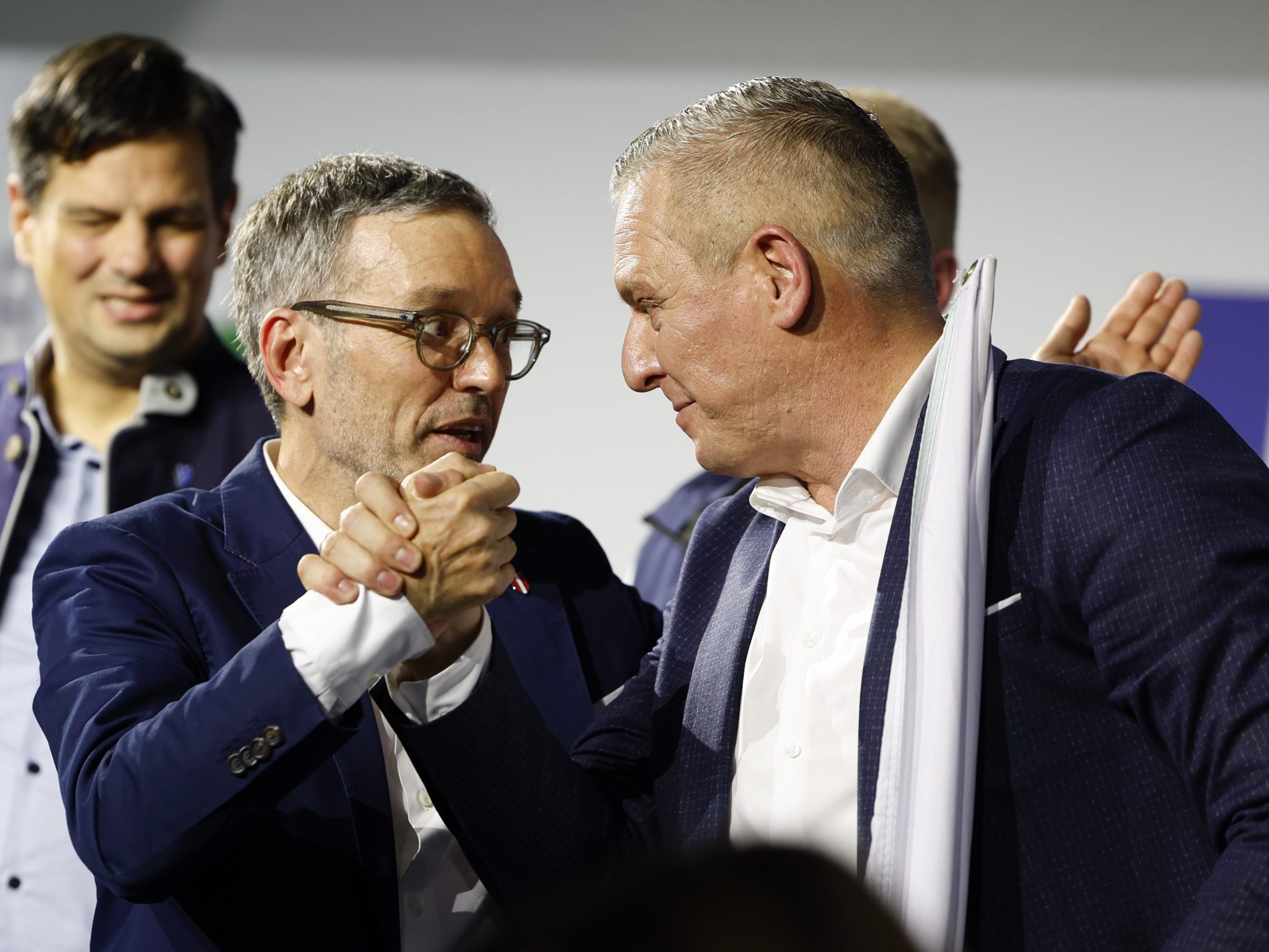 Die steirische FPÖ liegt laut erster Hochrechnung auf Platz 1. Die steirische FPÖ liegt laut erster Hochrechnung auf Platz 1.