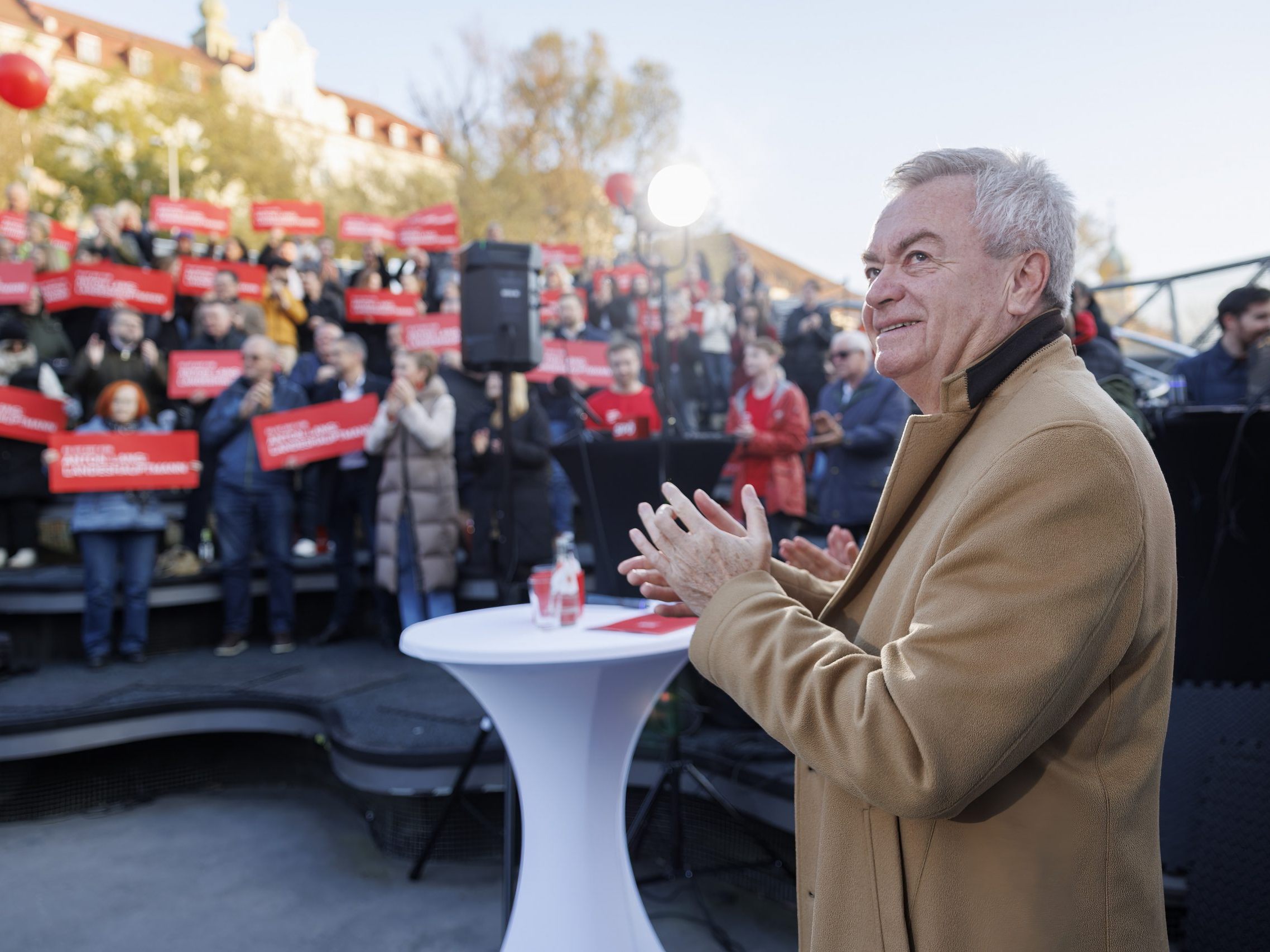 SPÖ-Spitzenkandidat Lang trat vor der Steiermark-Wahl in Graz auf.