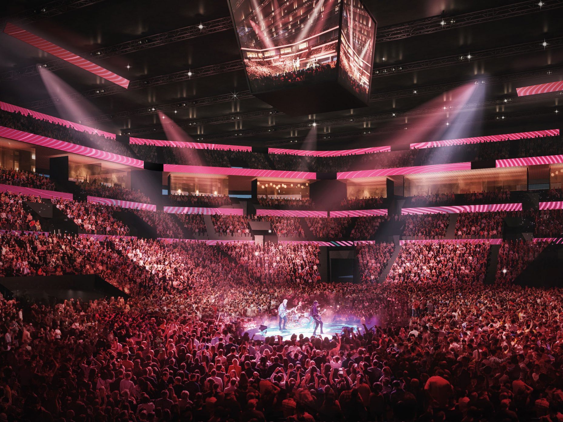 Visualisierung der künftigen Wien-Holding-Arena in der Bundeshauptstadt. (Rendering).