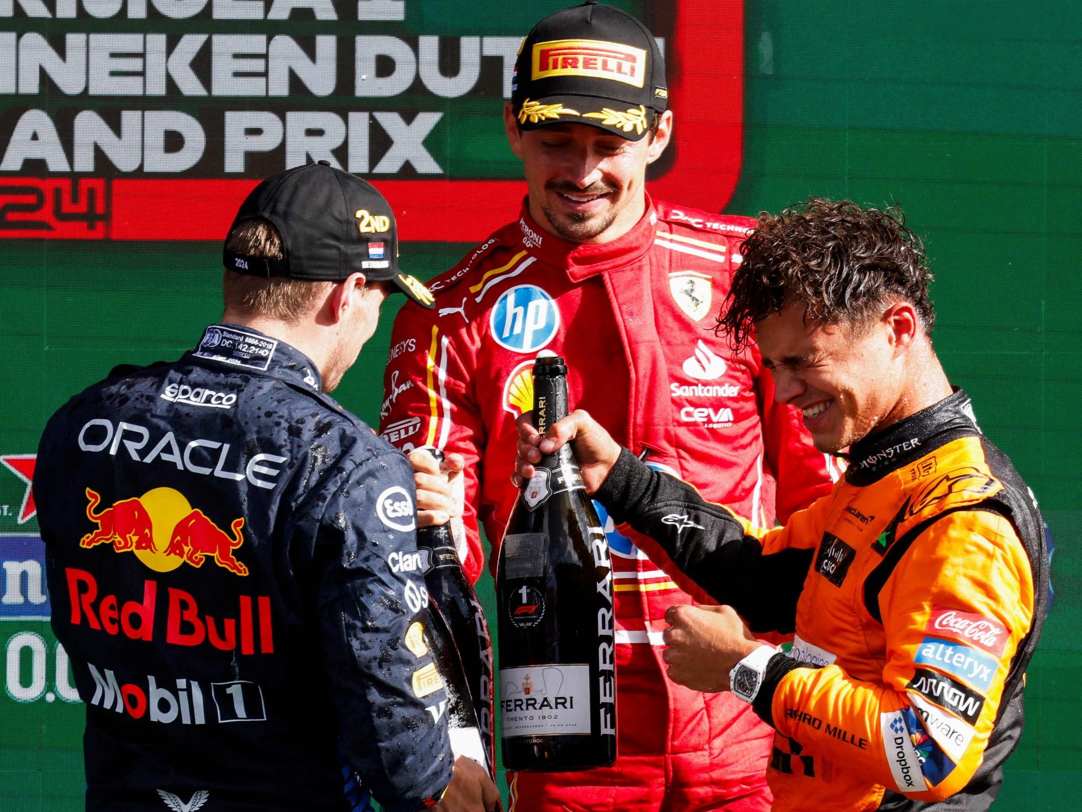 Max Vertappen, Lando Norris und Charles Leclerc Max Vertappen, Lando Norris und Charles Leclerc