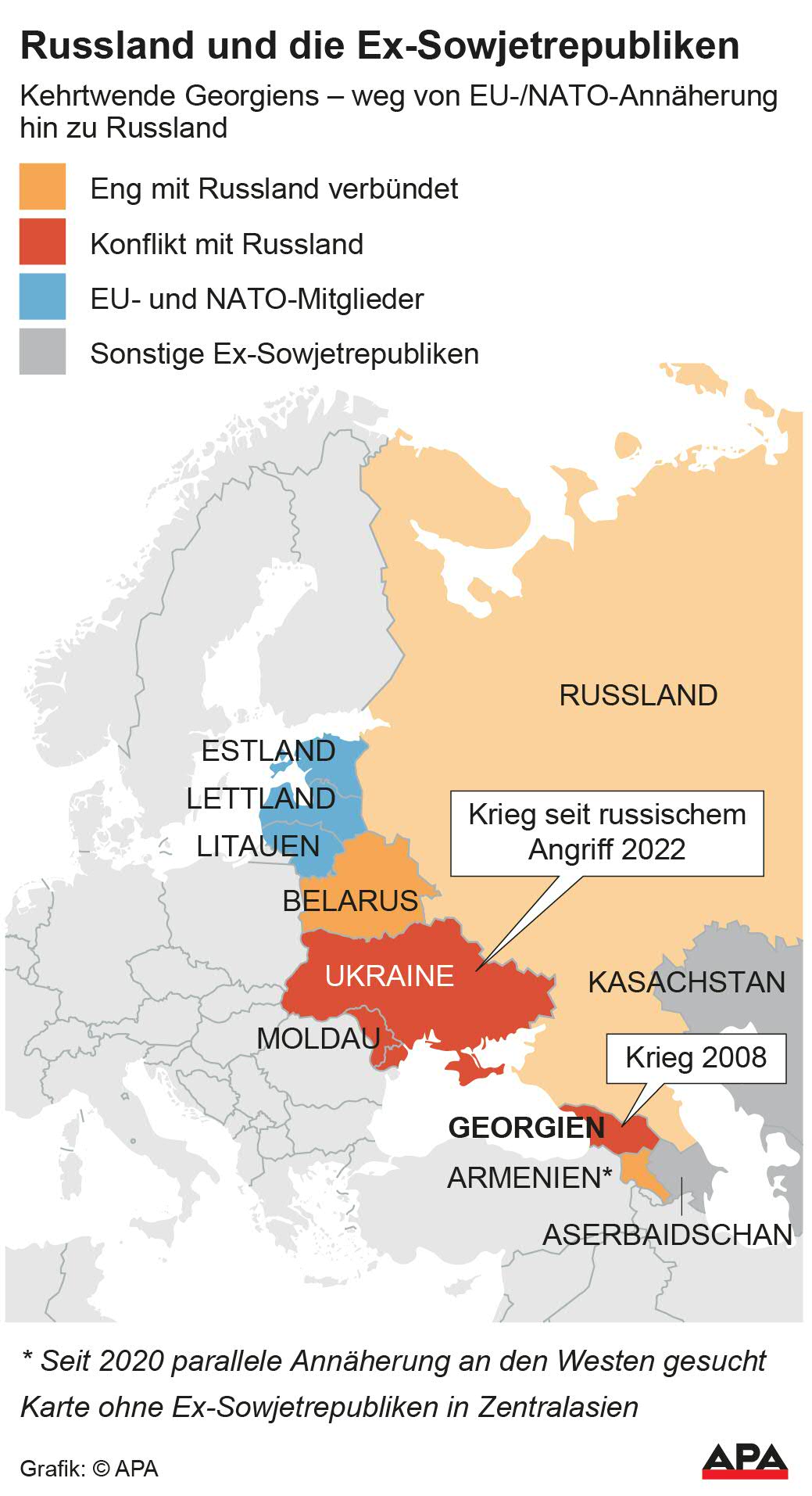 Karte, Status der Beziehungen zu Russland; Die Auslieferung der APA-Grafiken als Embed-Code ist ausschlie§lich Kunden mit einer gltigen Vereinbarung fr Grafik-Pauschalierung vorbehalten. Dabei inkludiert sind automatisierte Schrift- und Farbanpassungen an die jeweilige CI. Fr weitere Informationen wenden Sie sich bitte an unser Grafik-Team unter grafik@apa.at. GRAFIK 1640-24, 88 x 162 mm Karte, Status der Beziehungen zu Russland; Die Auslieferung der APA-Grafiken als Embed-Code ist ausschlie§lich Kunden mit einer gltigen Vereinbarung fr Grafik-Pauschalierung vorbehalten. Dabei inkludiert sind automatisierte Schrift- und Farbanpassungen an die jeweilige CI. Fr weitere Informationen wenden Sie sich bitte an unser Grafik-Team unter grafik@apa.at. GRAFIK 1640-24, 88 x 162 mm