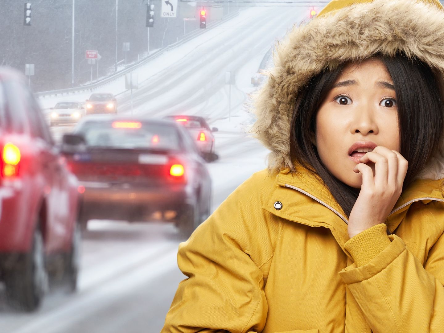 Dicke Jacken, Hauben und klobige Stiefel bergen beim Autofahren im Winter ein Verletzungsrisiko oder können einschränken.