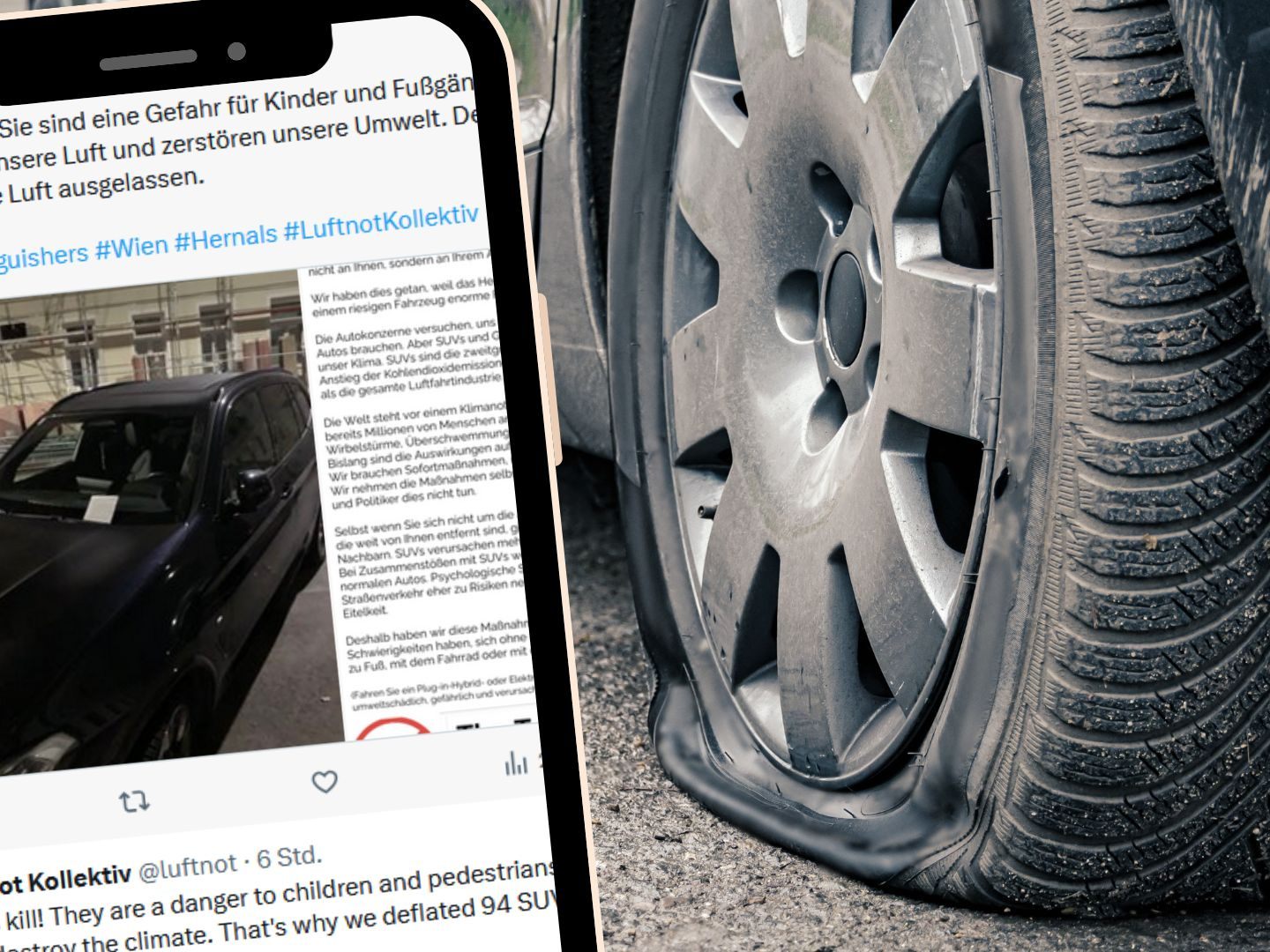 In Wien-Hernals kam es zu einem Anschlag auf fast 100 SUVs. In Wien-Hernals kam es zu einem Anschlag auf fast 100 SUVs.