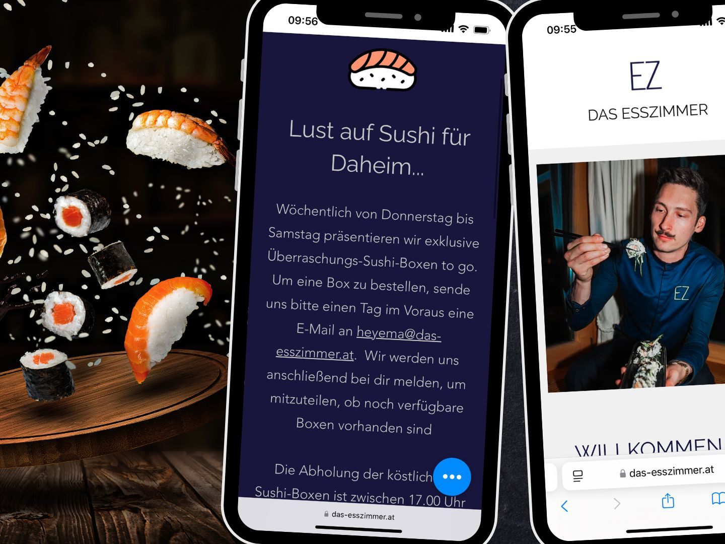 Bestellen Sie Ihre Sushi-Box bis einen Tag im Voraus. Bestellen Sie Ihre Sushi-Box bis einen Tag im Voraus.