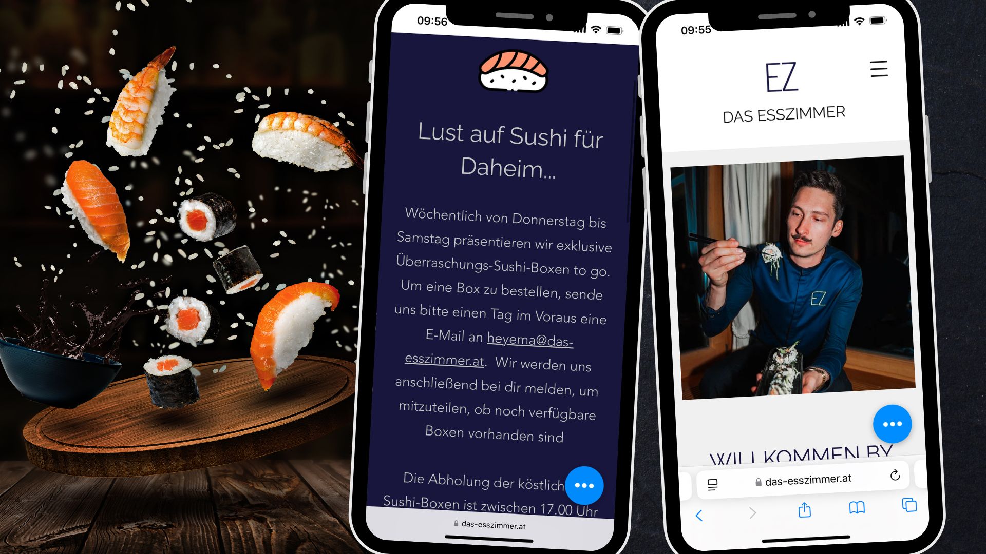 Bestellen Sie Ihre Sushi-Box bis einen Tag im Voraus. 