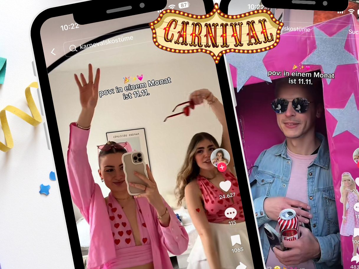 Ein TikTok-Video läutet den Fasching mit bunten Szenen und fröhlicher Stimmung ein.