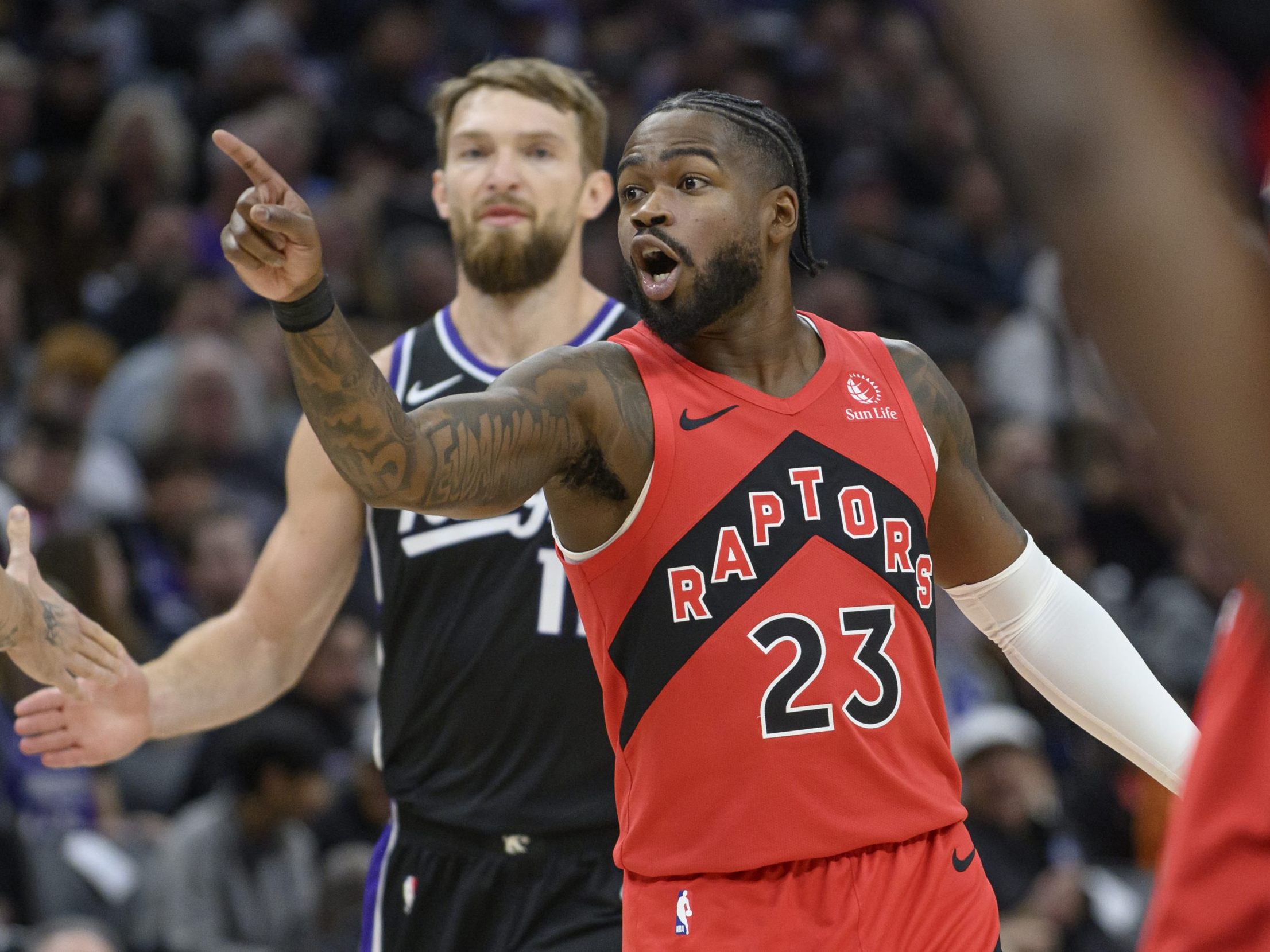 Jamal Shead von den Toronto Raptors Jamal Shead von den Toronto Raptors
