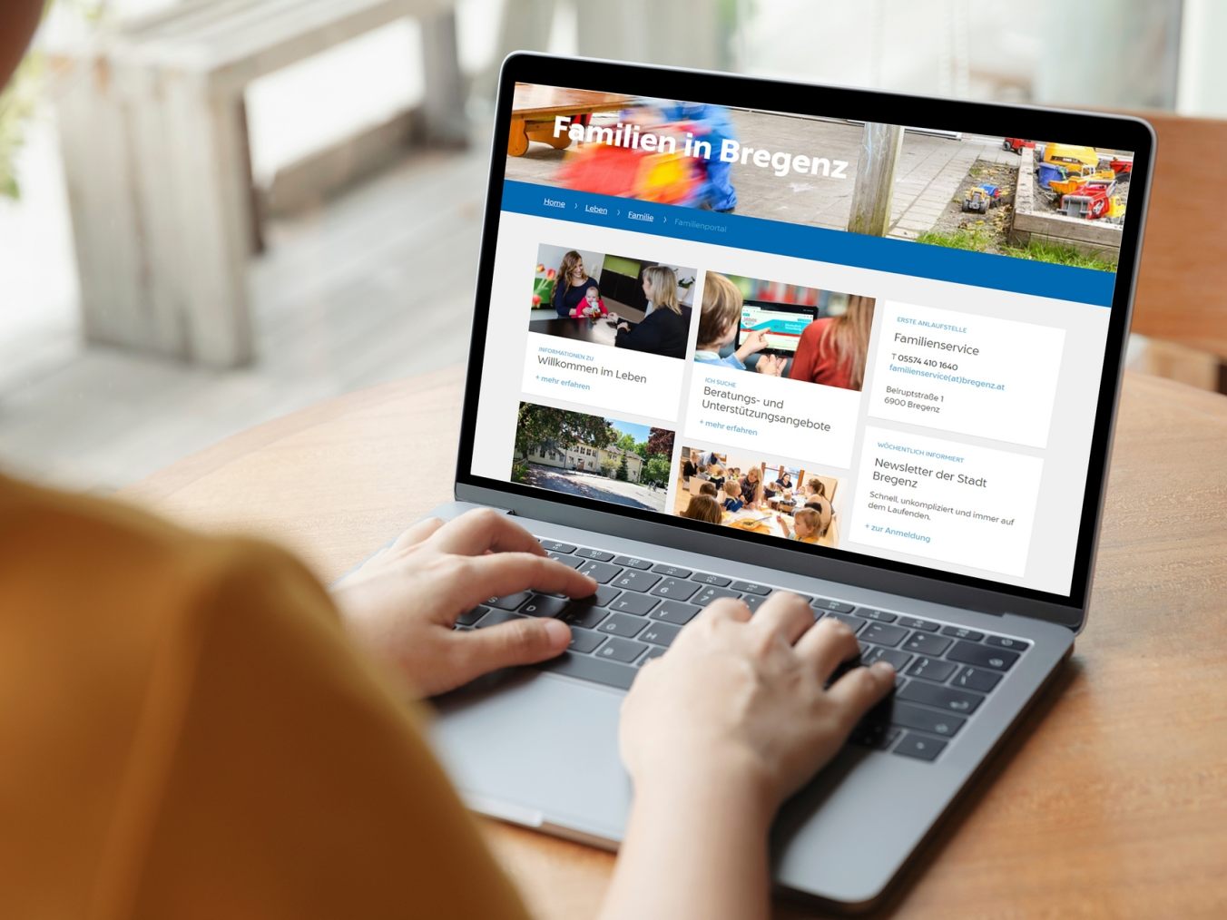 Im „Familienportal“ sind Angebote und Services für Eltern und Kinder übersichtlich und benutzerfreundlich aufbereitet.