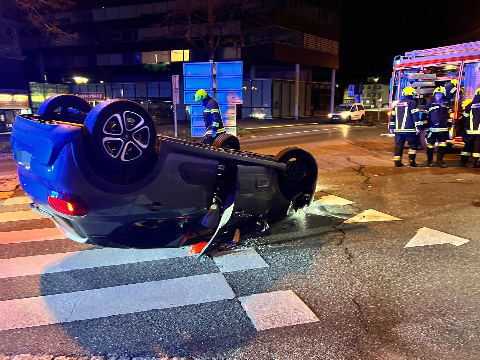 Schwerer Verkehrsunfall in Bregenz am Donnerstagabend.