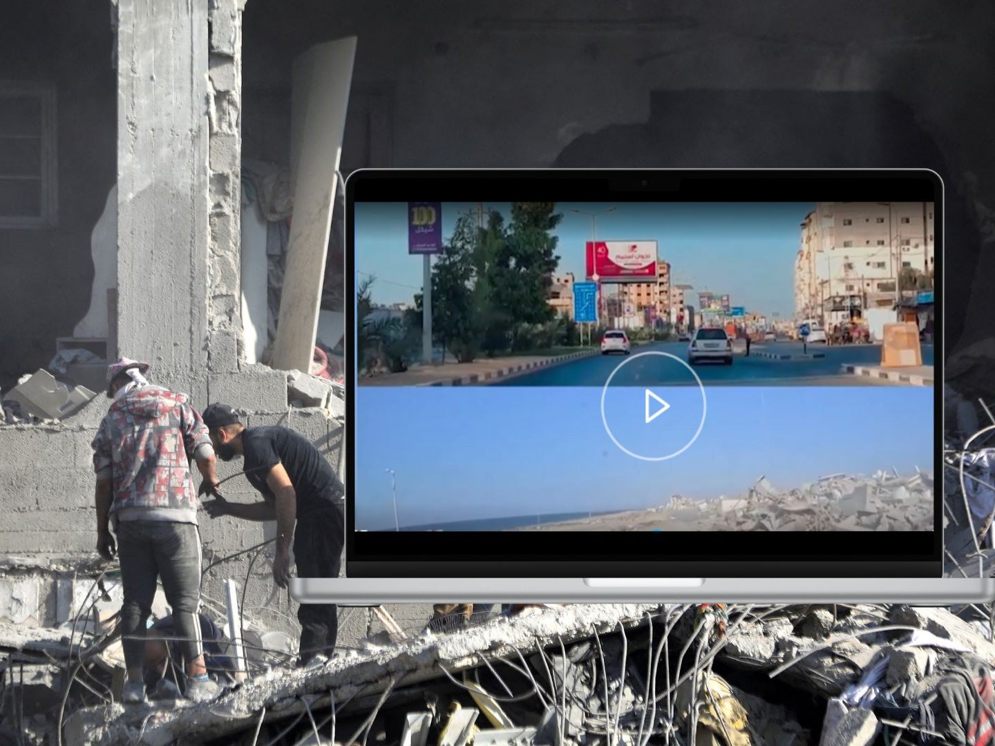 Ein Video aus Gaza-Stadt verdeutlicht die zerstörerischen Auswirkungen des Krieges: Mehr als die Hälfte der Gebäude ist zerstört.