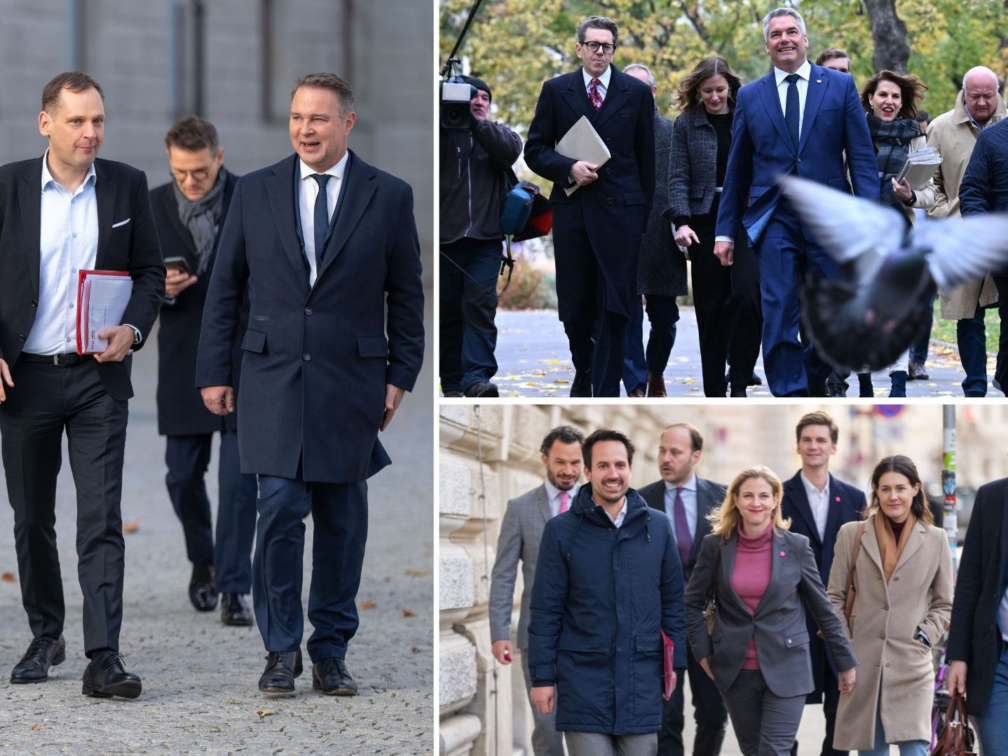 Die Zusammensetzung der Teams von ÖVP, SPÖ und NEOS Die Zusammensetzung der Teams von ÖVP, SPÖ und NEOS
