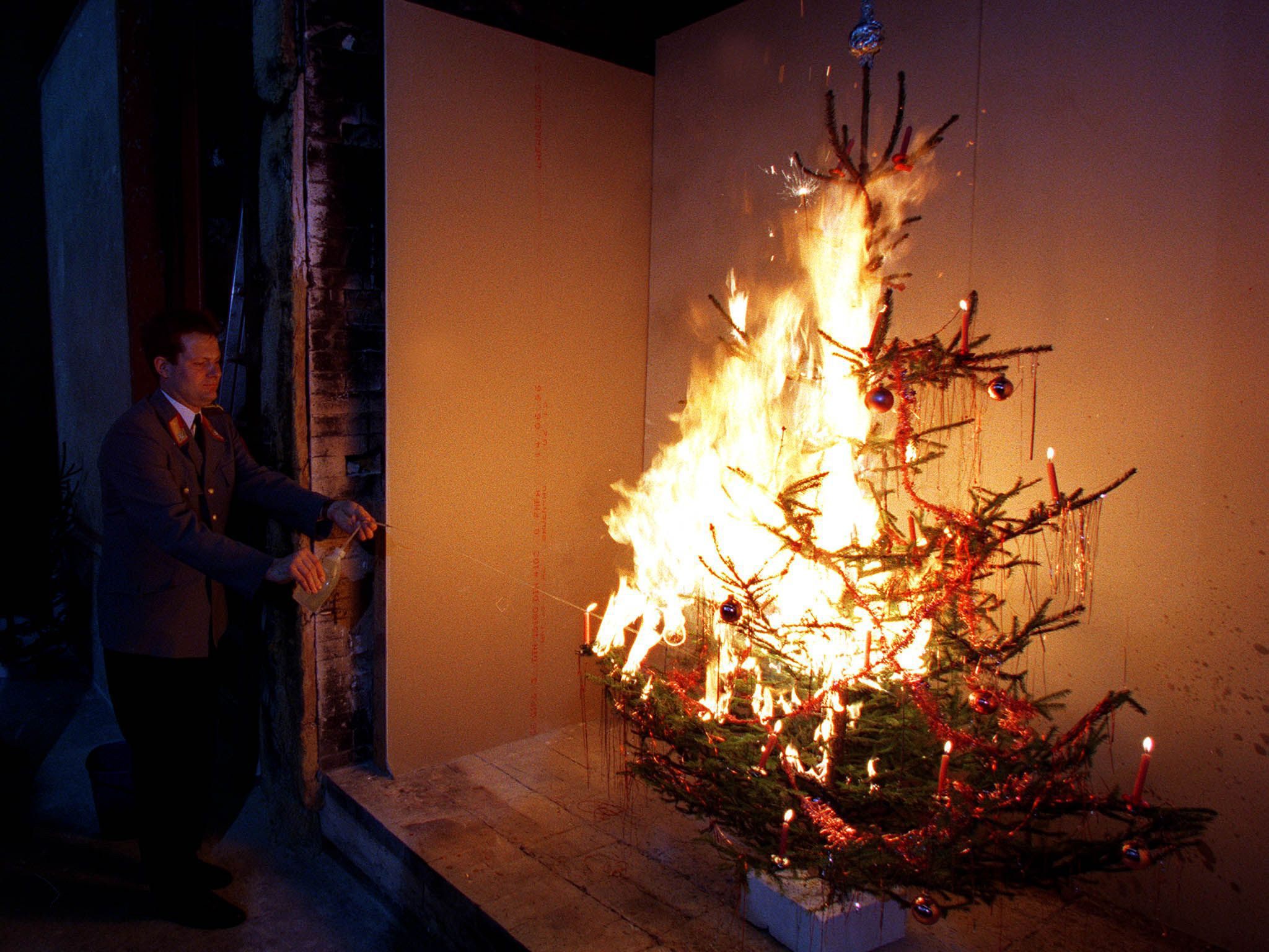 Es dauert nur rund zehn Sekunden, bis ein ausgetrockneter Christbaum in Vollbrand steht.