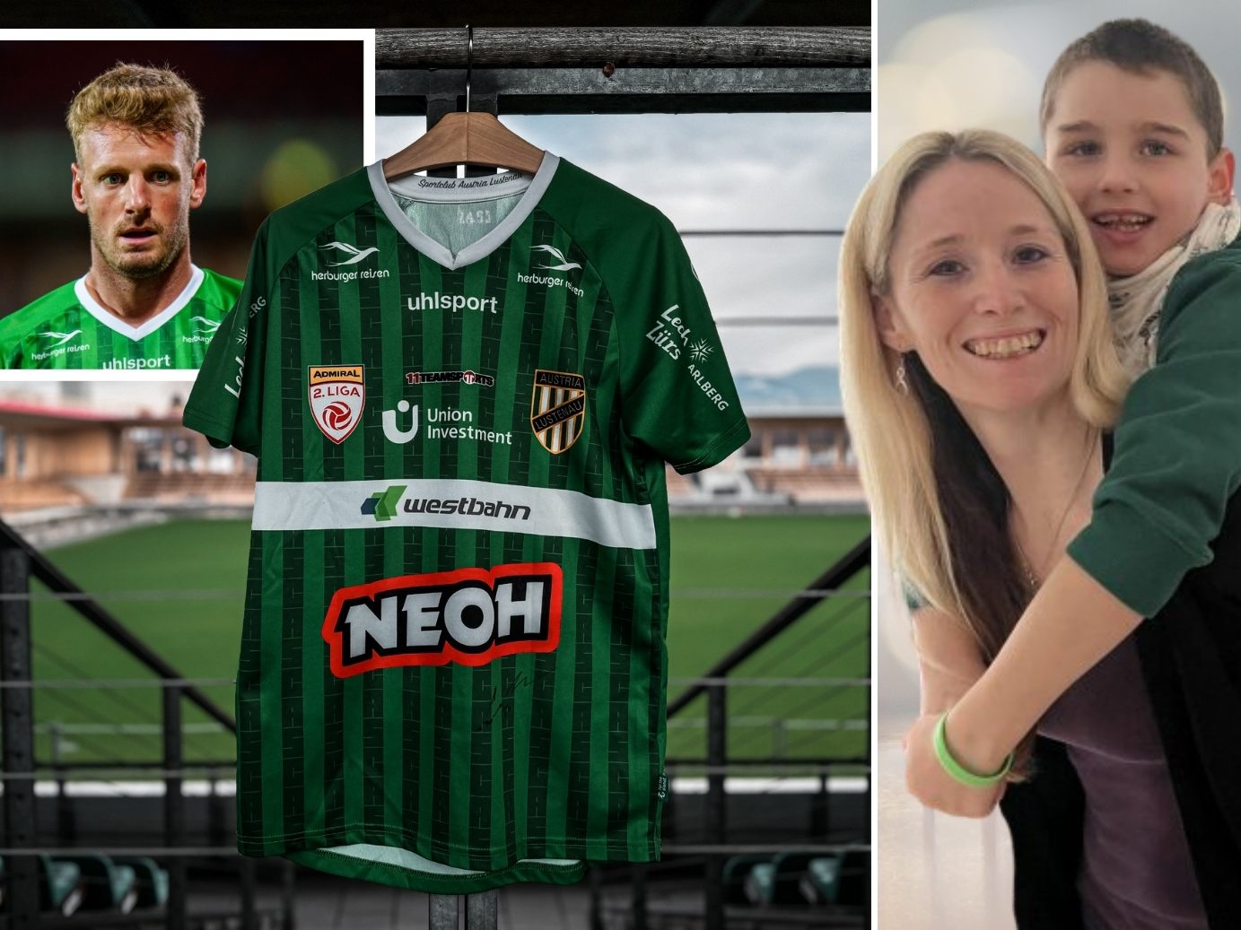 Versteigert wird ein signiertes Matchworn-Trikot von Pius Grabher plus 10 Tageskarten von Austria Lustenau!