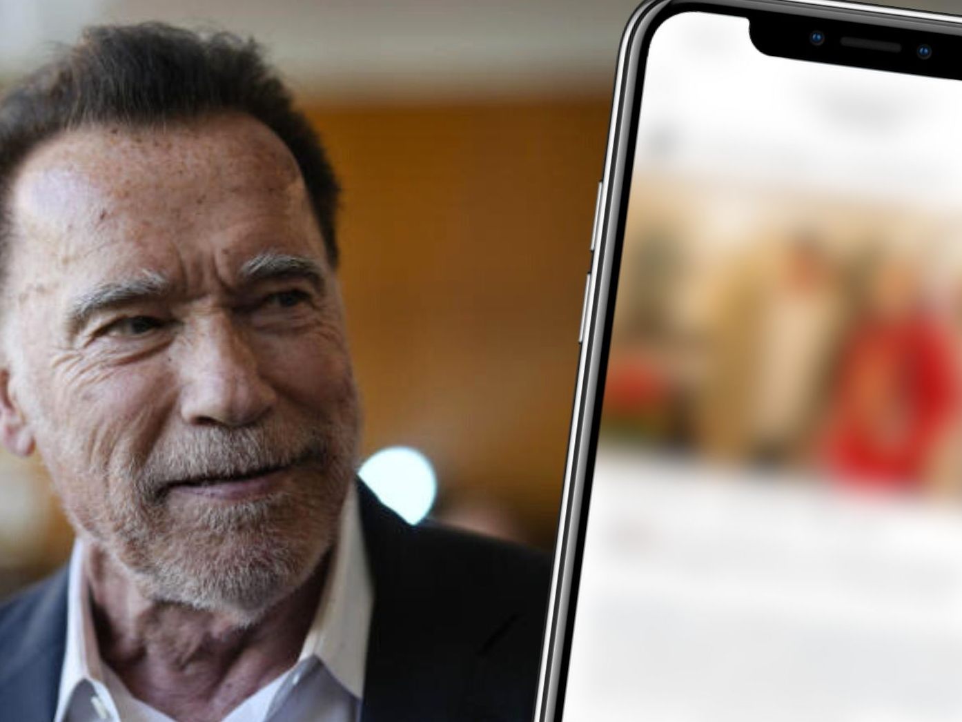 Arnold Schwarzenegger in ungewohntem Look. Arnold Schwarzenegger in ungewohntem Look.