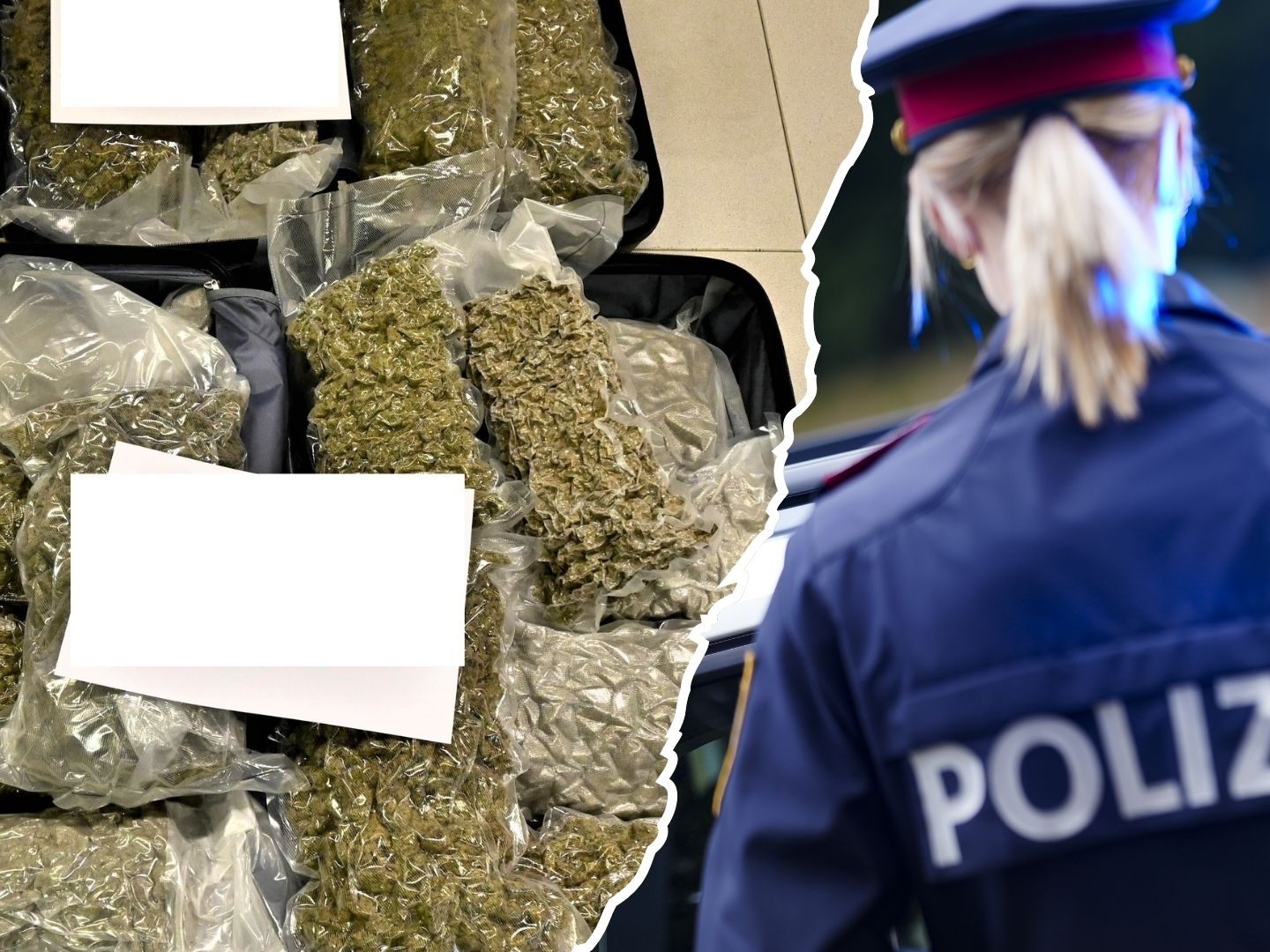 In zwei Koffern wurde Cannabis von Amsterdam nach Wien geschmuggelt. In zwei Koffern wurde Cannabis von Amsterdam nach Wien geschmuggelt.