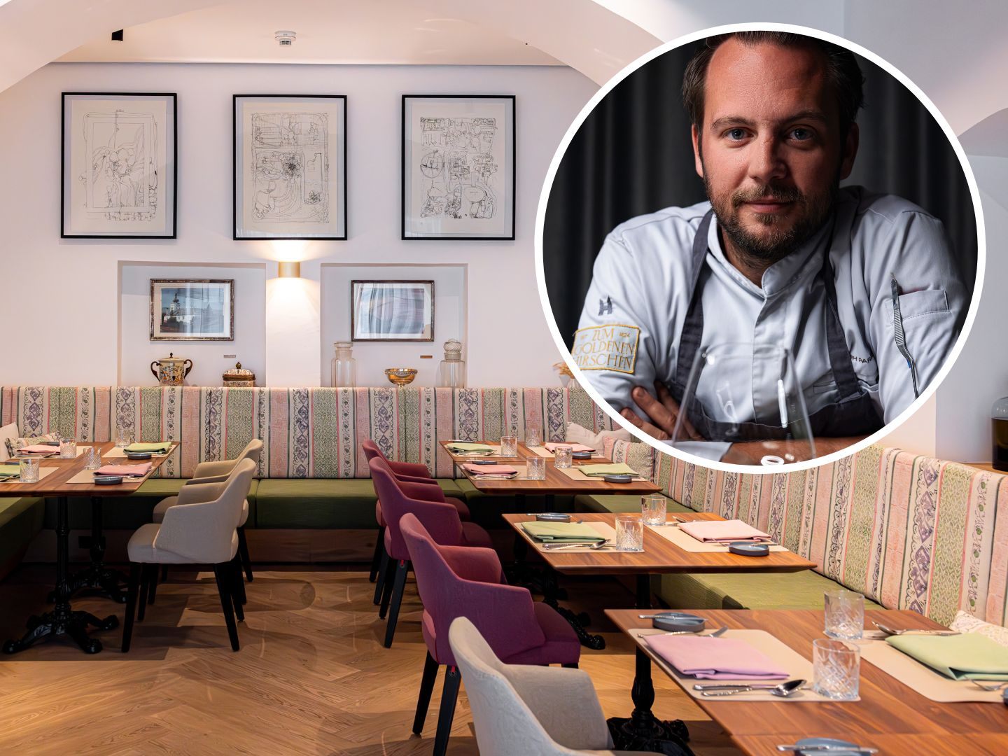 2-Haubenkoch und Gastgeber Christoph Parzer führt das Boutique Hotel "Zum Goldenen Hirschen" in Gmunden.