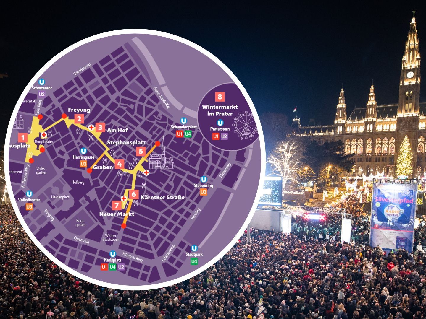 Der Wiener Silvesterpfad 2024/2025 startet mit viel Programm ins neue Jahr.