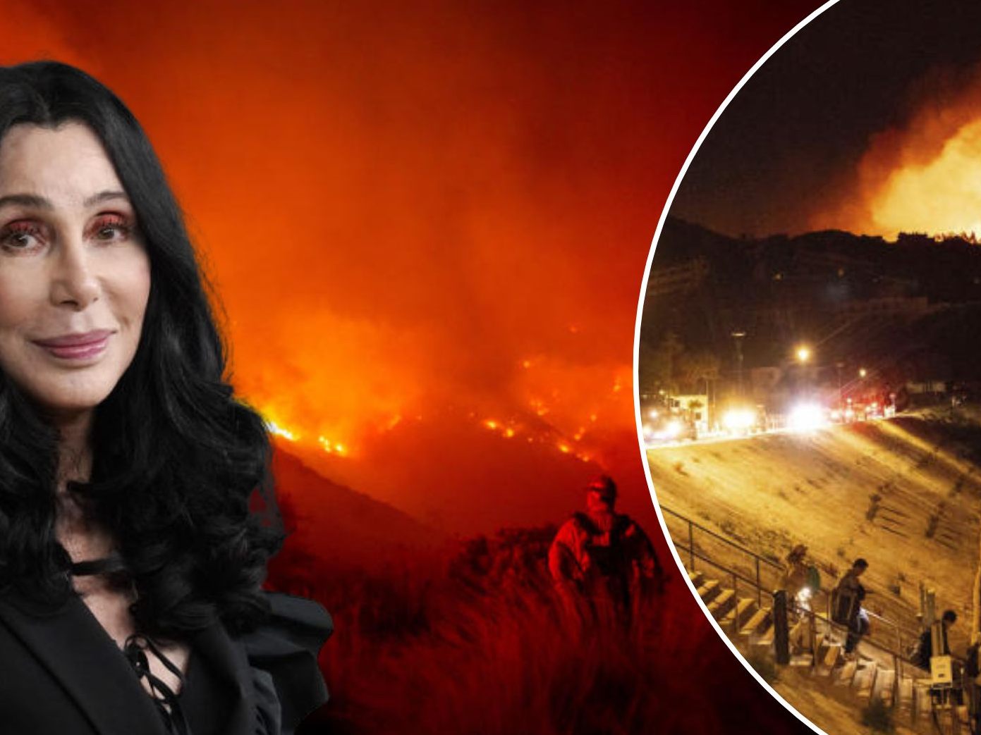 Studenten der Pepperdine University in Malibu bringen sich in Sicherheit und auch Prominente wie Cher flüchten vor den Flammen.