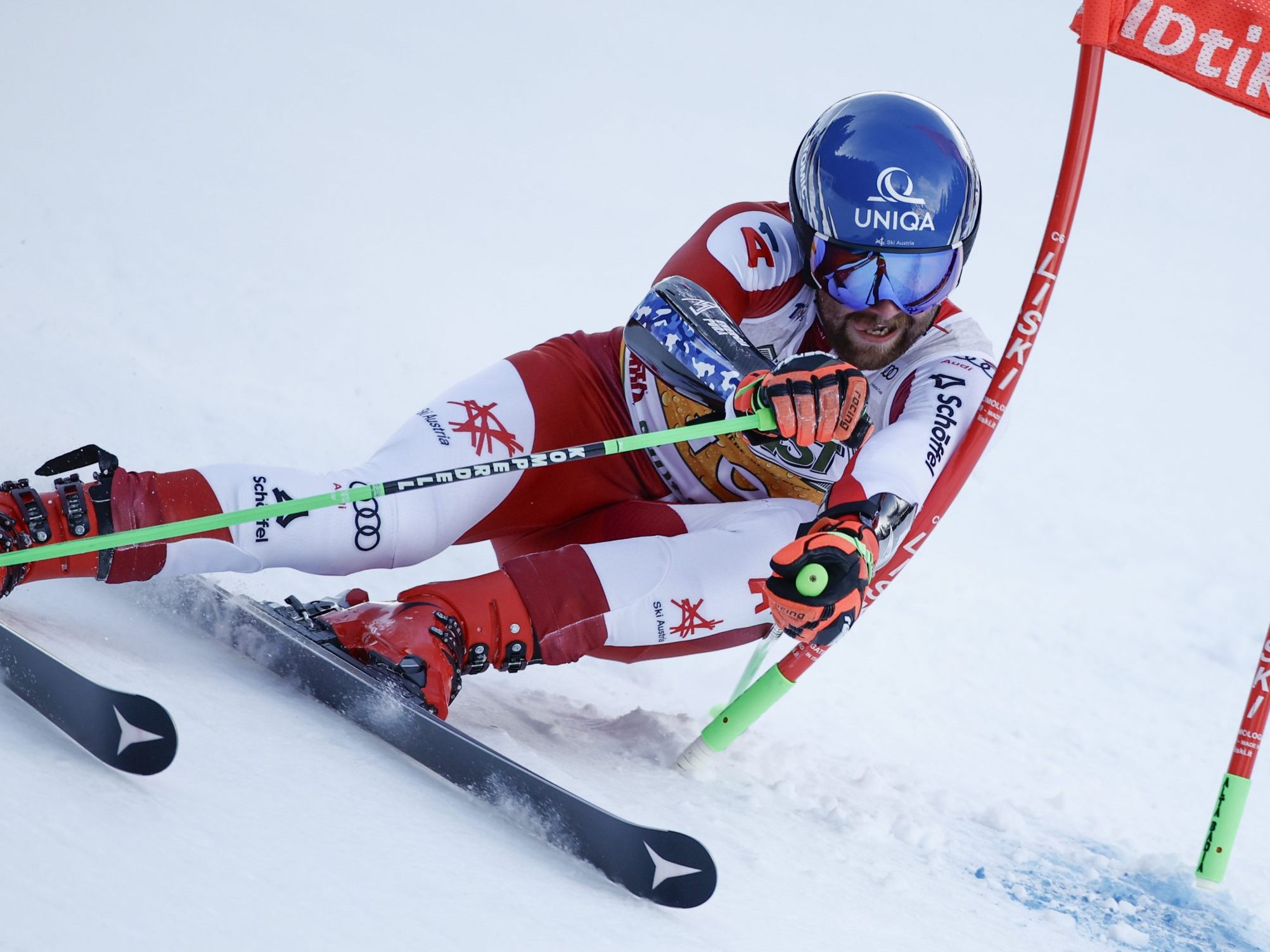 Marco Schwarz steht nach dem ersten Durchgang auf Platz 6. Marco Schwarz steht nach dem ersten Durchgang auf Platz 6.