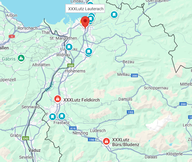 Es gibt insgesamt drei Filialen in Vorarlberg. Es gibt insgesamt drei Filialen in Vorarlberg.