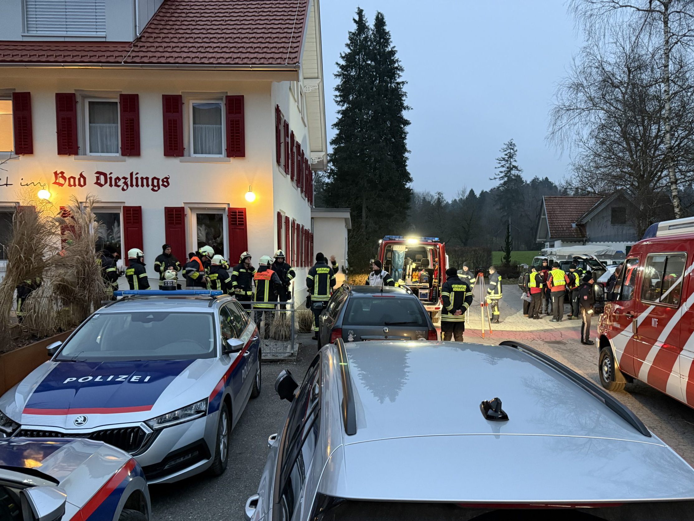 In Hörbranz läuft seit den frühen Morgenstunden ein intensiver Sucheinsatz.