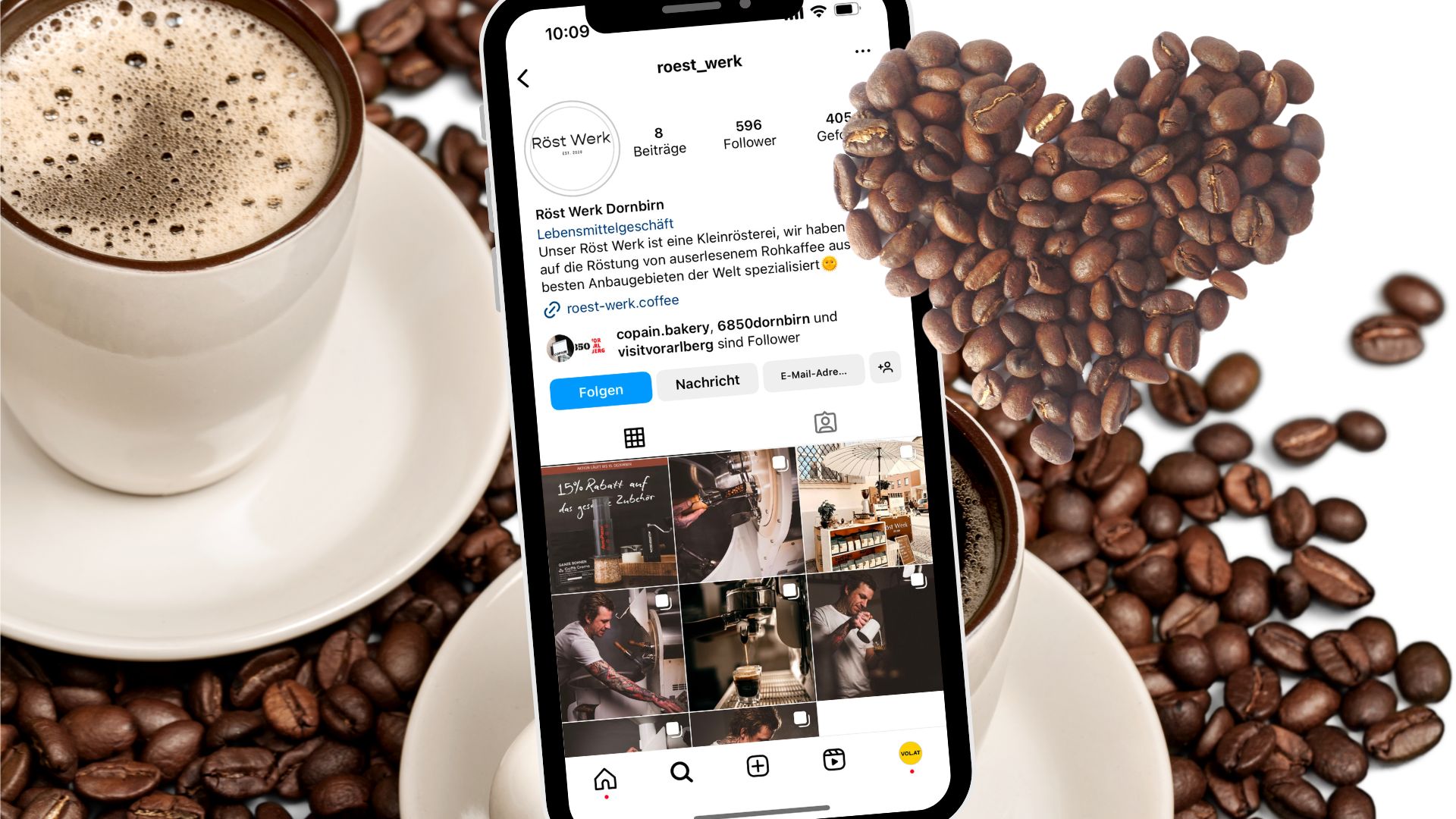 Nachhaltige Kaffeerösterei in Dornbirn. 