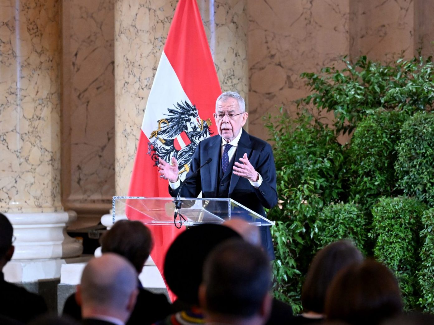 Van der Bellen im Rahmen des Neujahrempfanges des Bundespräsidenten für das Diplomatische Corps.