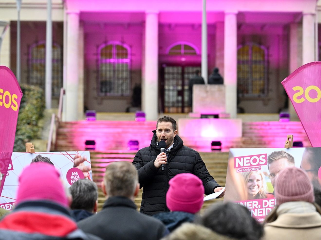 Drei Tage vor der Burgenland-Wahl stieg der NEOS-Wahlkampfabschluss.
