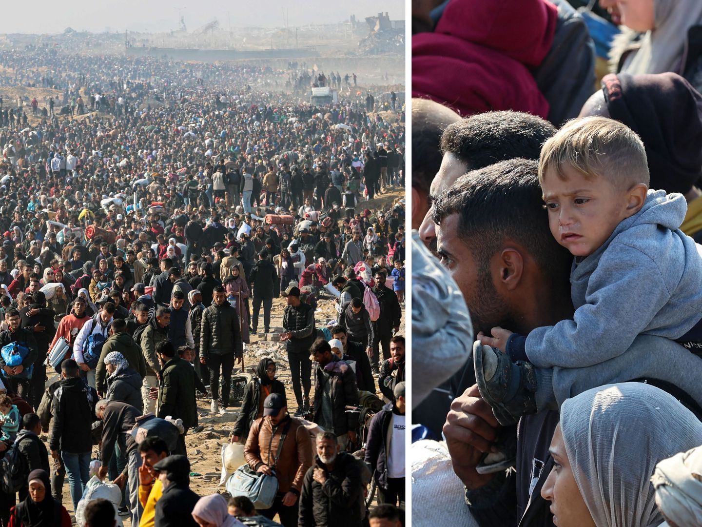 Bewegende Bilder zeigen die Rückkehr hunderttausender Gaza-Flüchtlinge.