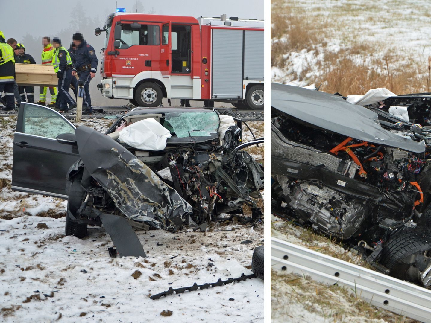 Beide Lenker der Unfallautos starben bei dem Frontal-Crash im Waldviertel. Beide Lenker der Unfallautos starben bei dem Frontal-Crash im Waldviertel.
