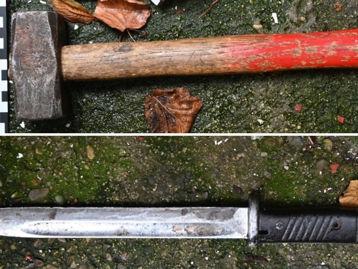 Ein Hammer und ein Messer konnten von der Polizei sichergestellt werden.