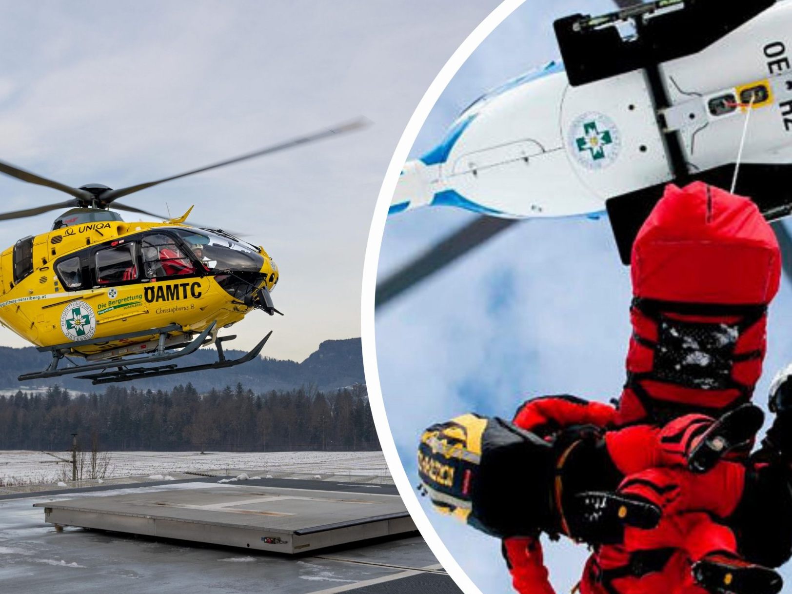 Der Hubschrauber landete in den Weihnachtsferien besonders oft.