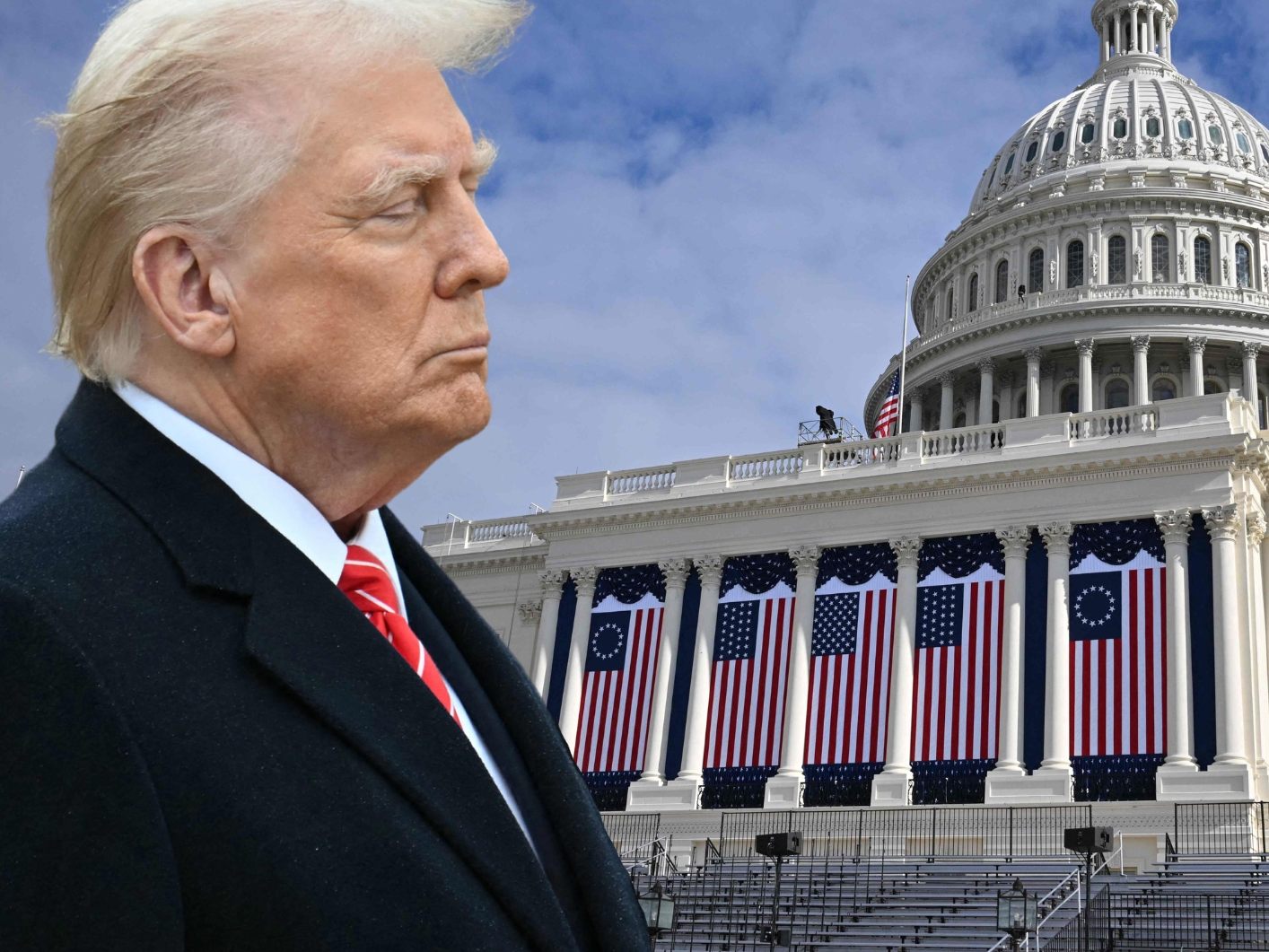 Die Vereidigungszeremonie für Trump wurde wegen des kalten Wetters ins Innere des Parlamentsgebäudes verlegt.