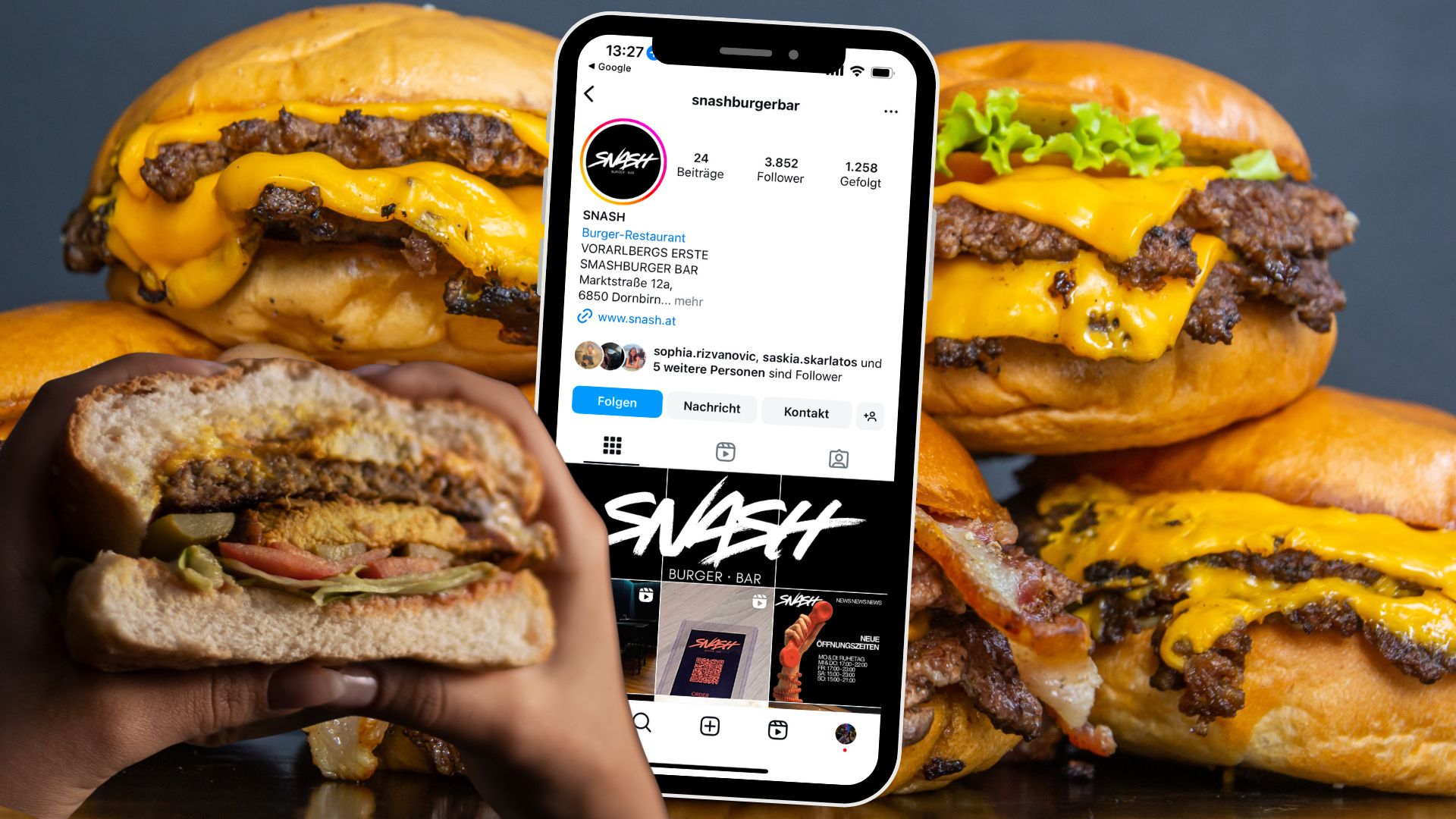 Snash Burger Bar in Dornbirn. Snash Burger Bar in Dornbirn.