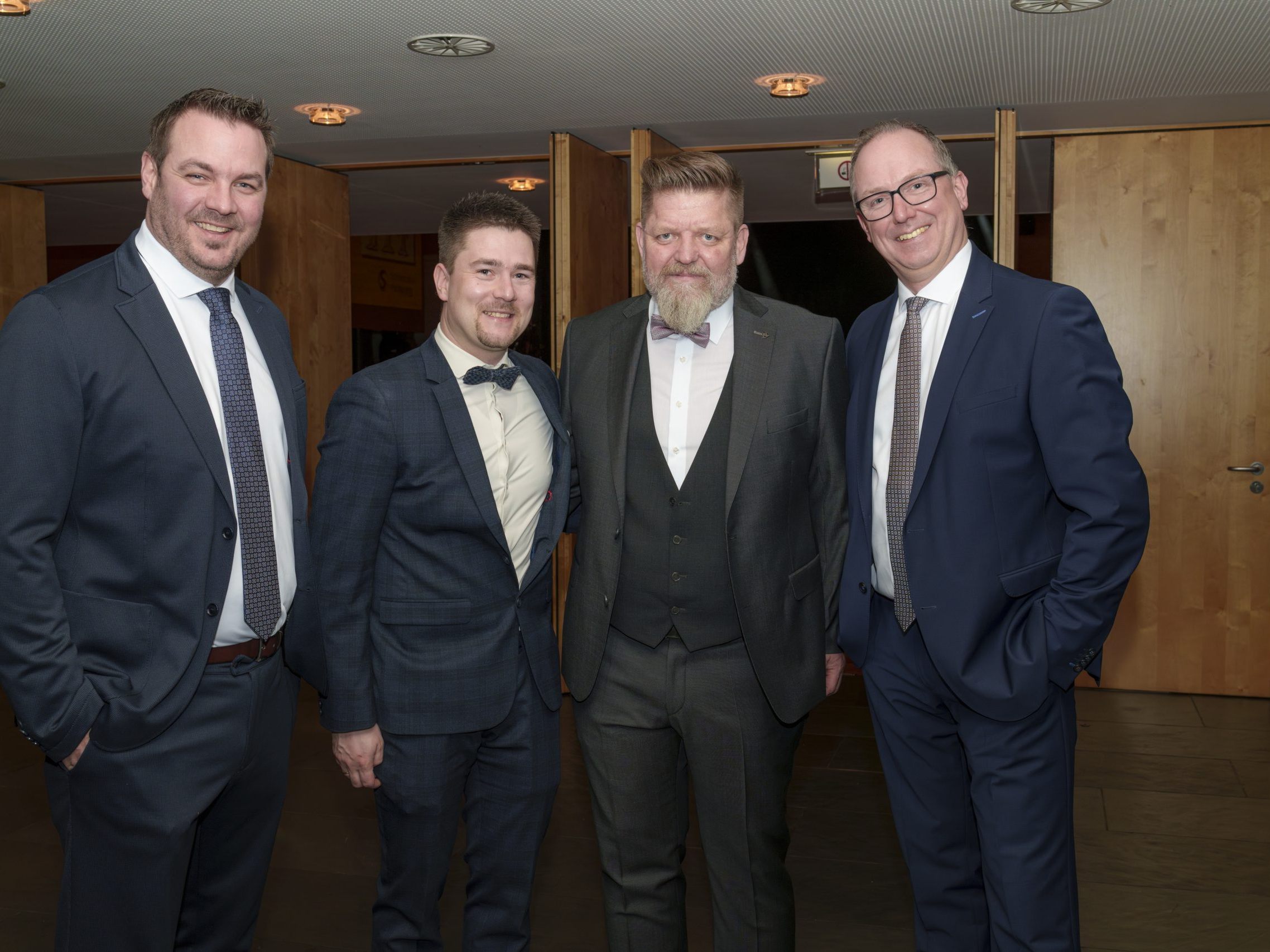 Ballorganisatoren: Johannes Böhler, Obmann August Reis, Thomas Dür und Andreas Schedler.