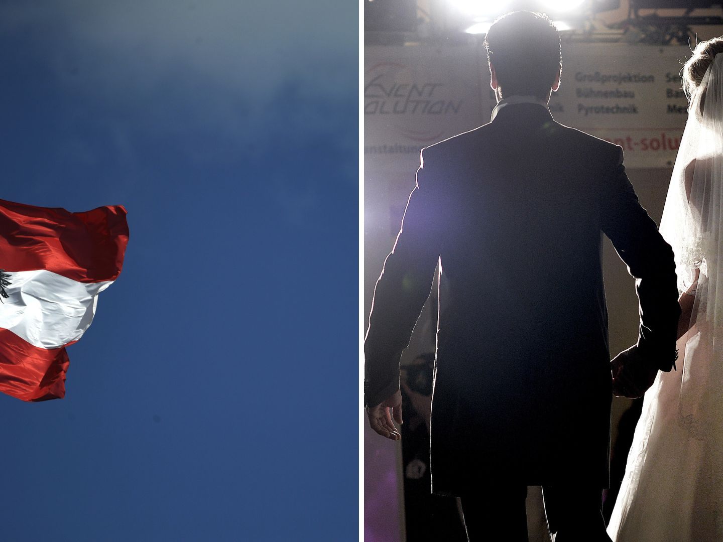 Rechts zu sehen: Eine Hochzeitsmesse in Oberösterreich.