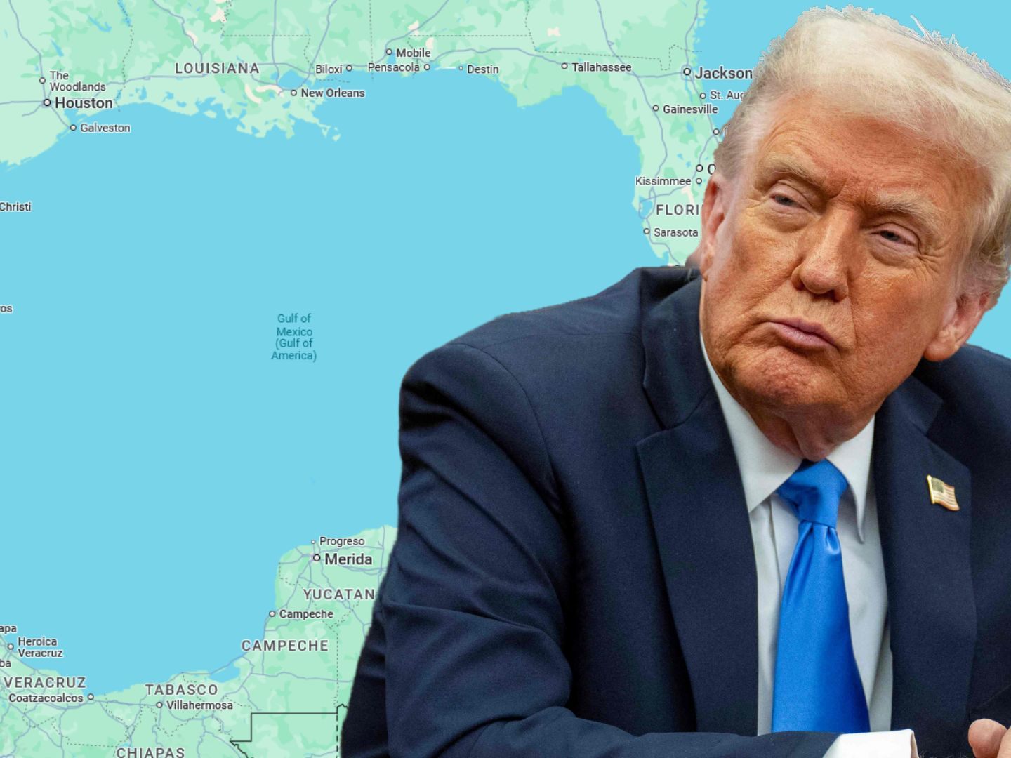 Google zeigt den Namen "Golf von Amerika" in seinen Karten an.